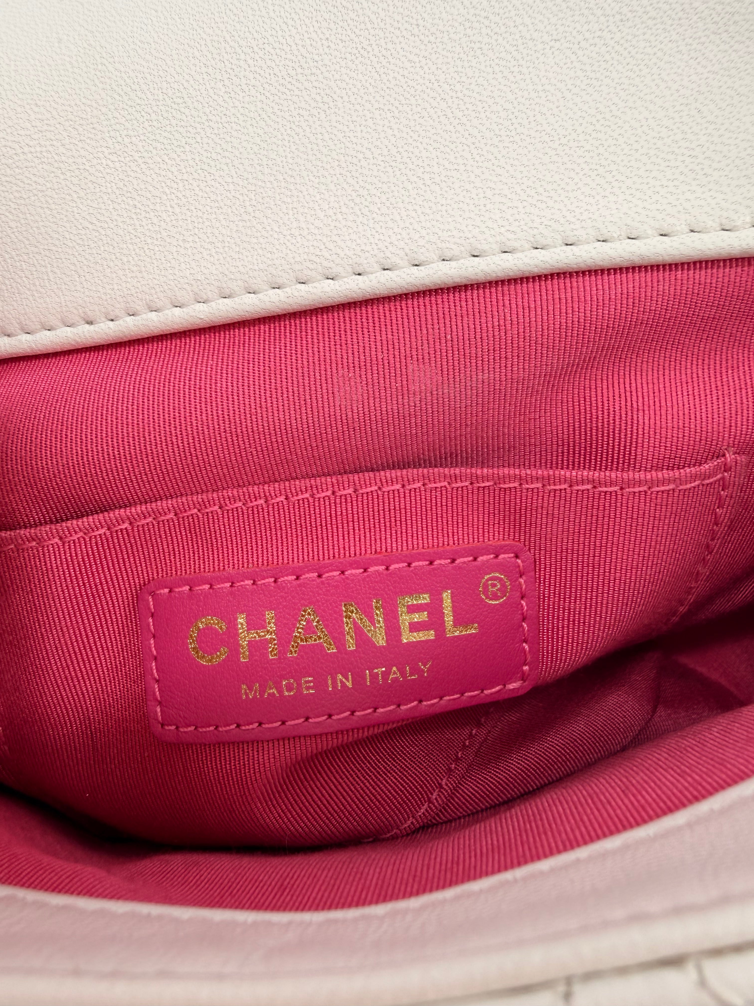 CHANEL MINI LAMBSKIN IN THE LOOP SHOULDER BAG WHITE