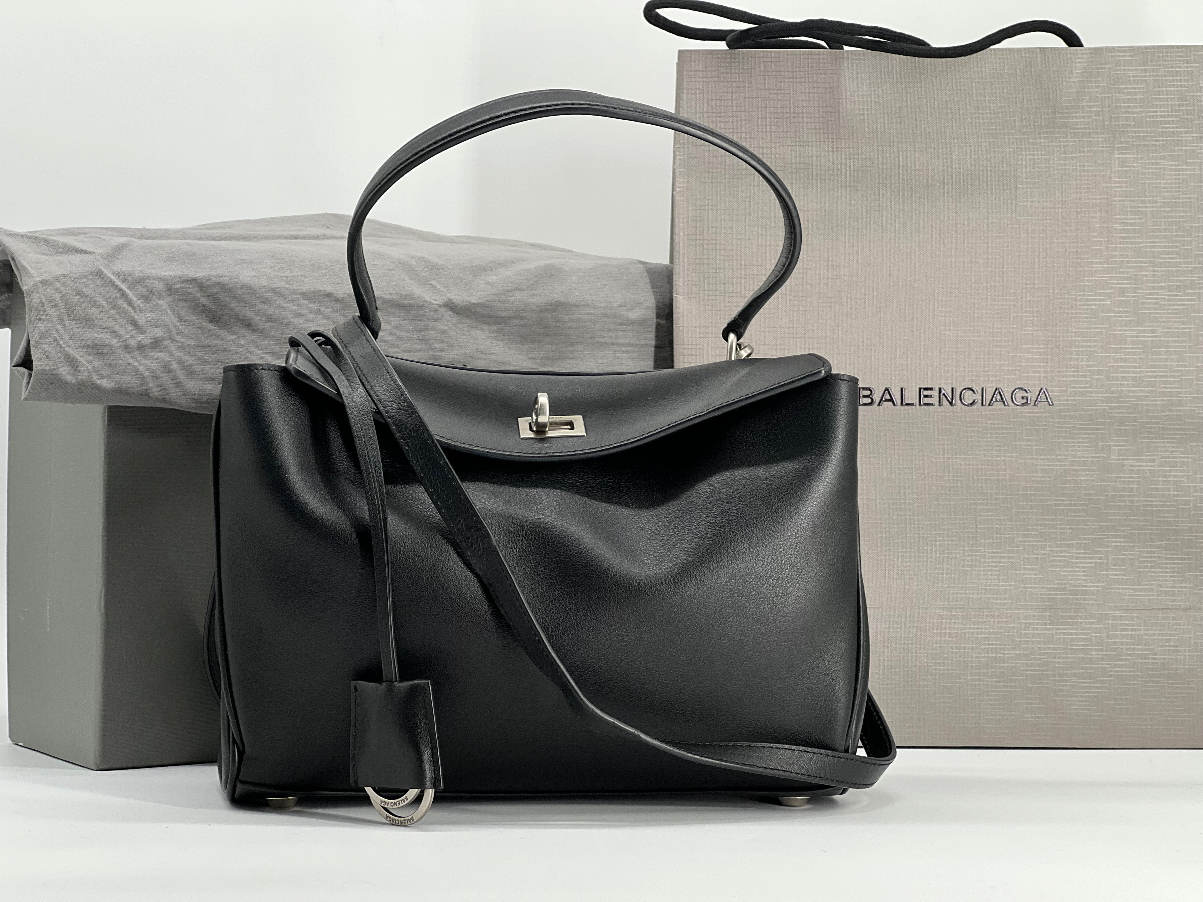 Balenciaga Rodeo Medium Black Leather Shoulder Bag