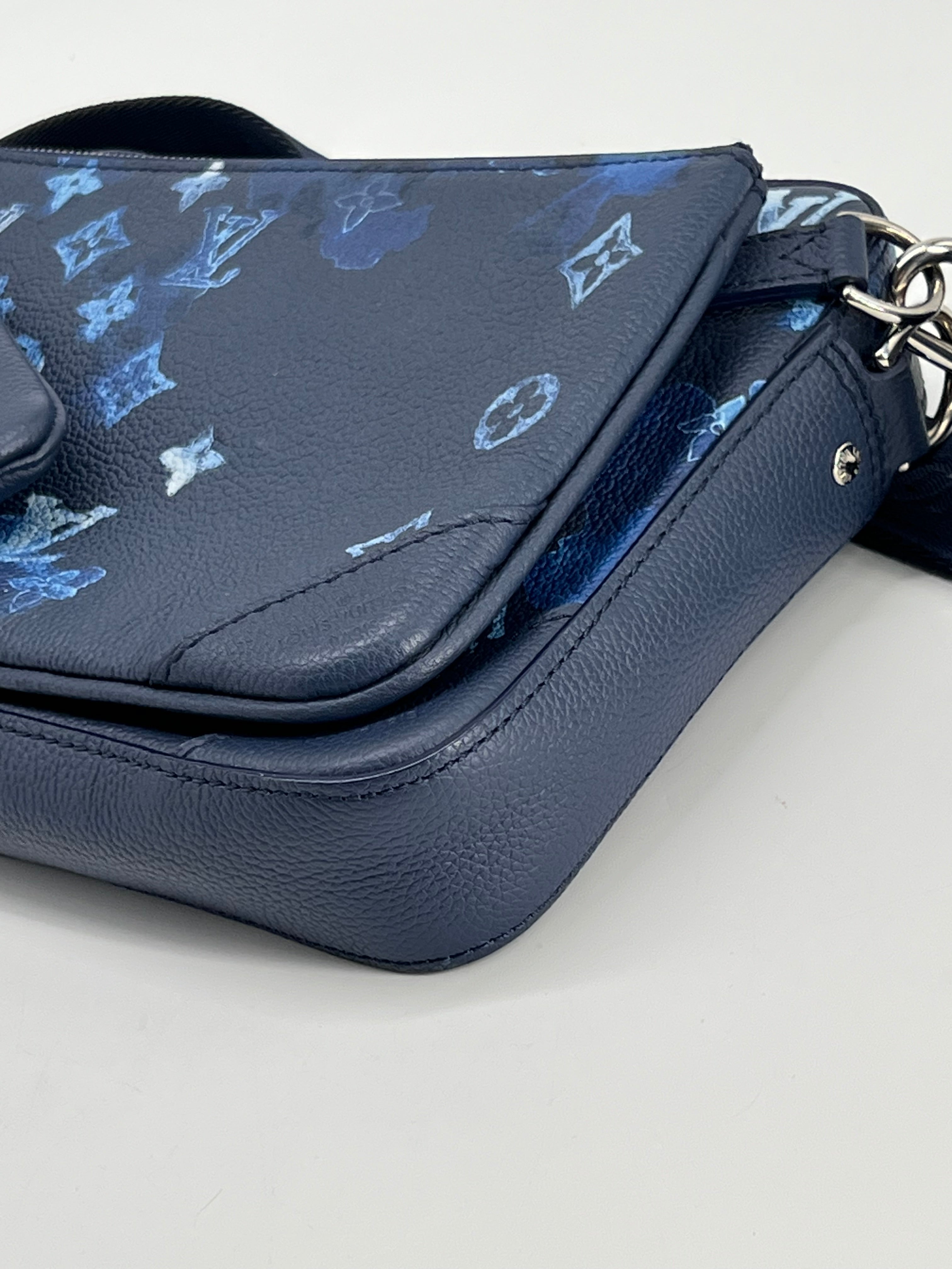 Louis Vuitton Trio Messenger Blue MonogramWatercolor Shoulder Bag