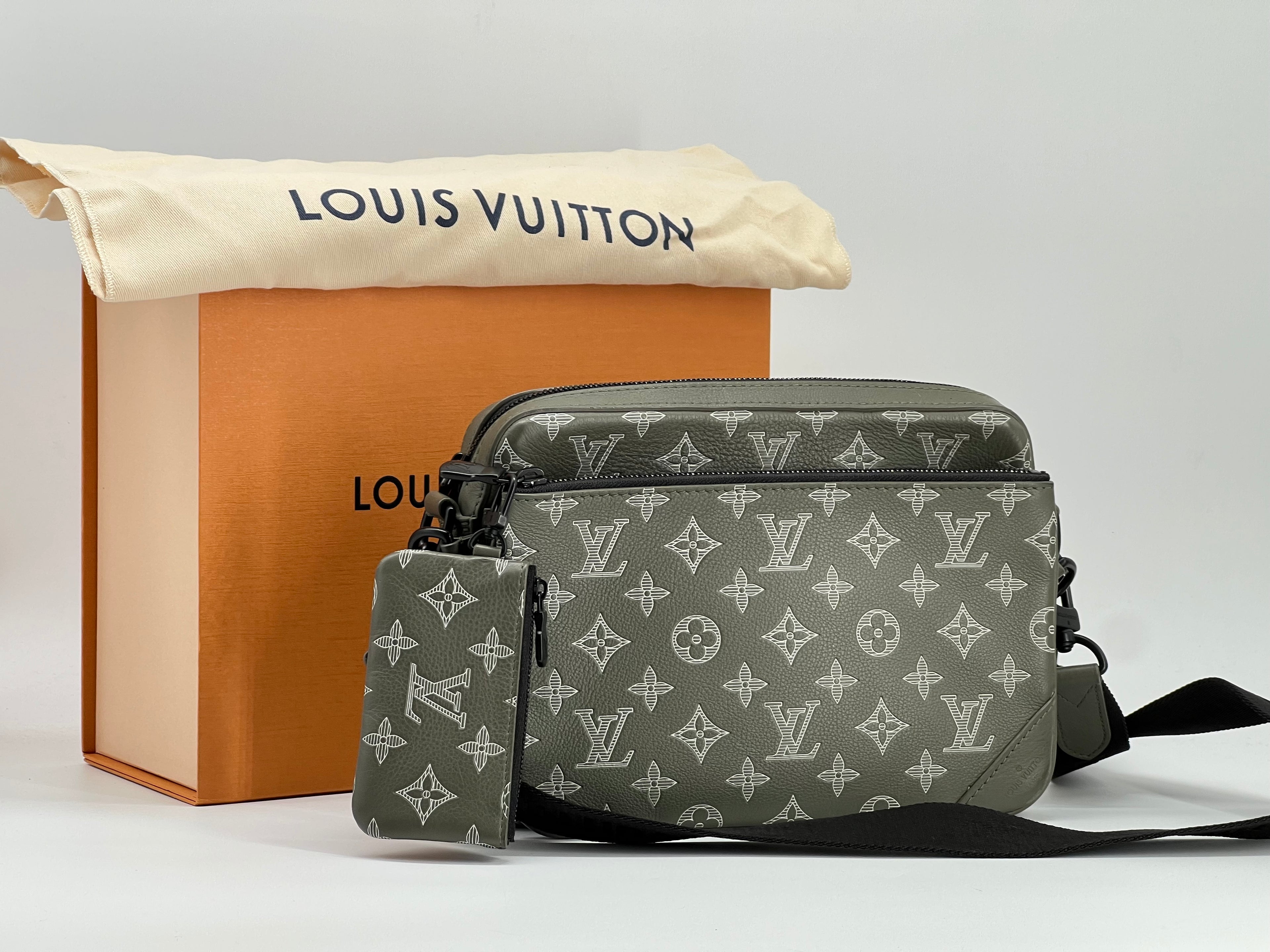 Louis Vuitton Trio Messenger Monogram Shadow Ink Green Bag