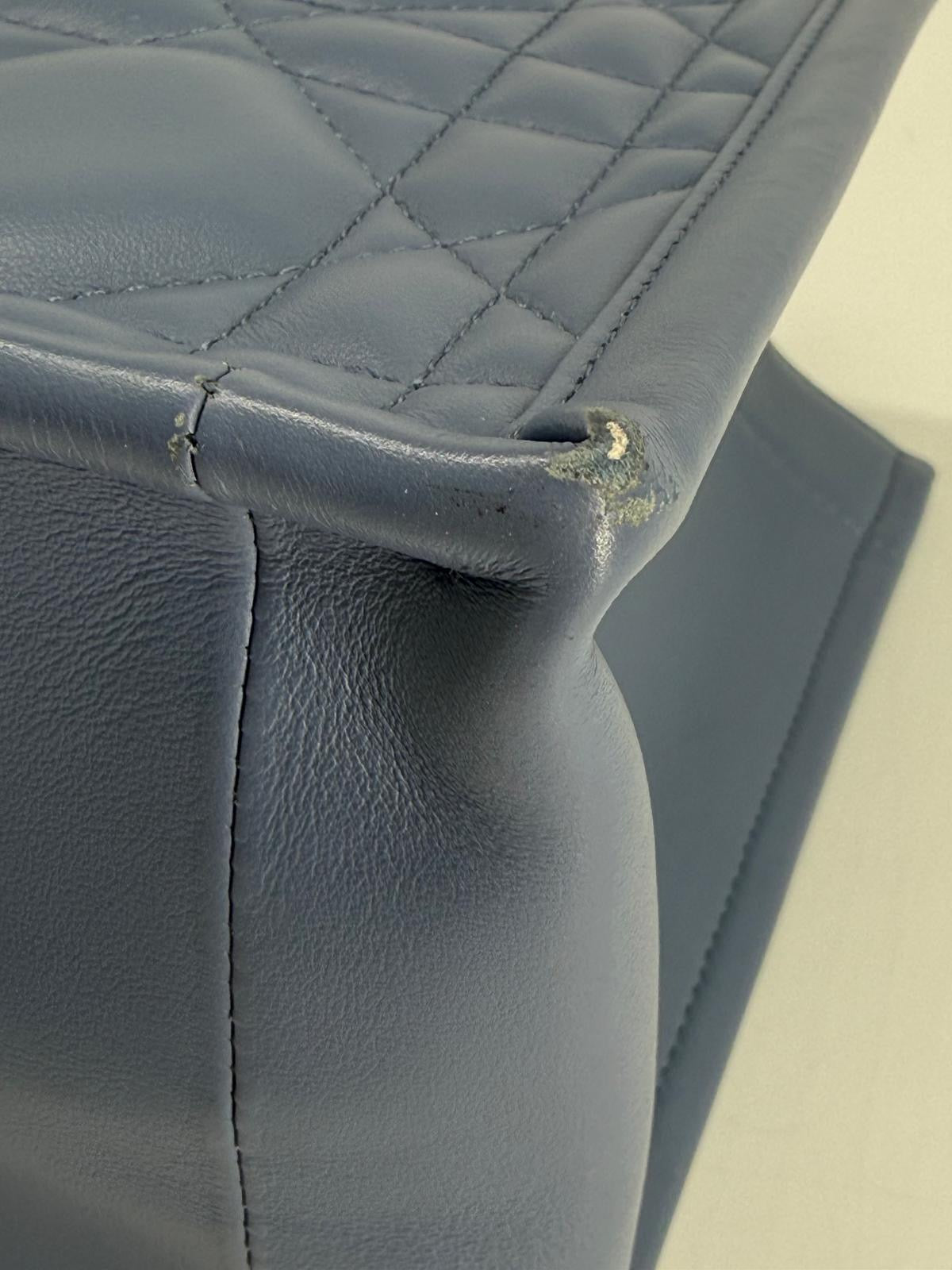 Dior Small Dior Book Tote Blue Macrocannage Leather Bag