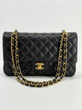 Chanel Medium Double Flap Caviar Black Leather Shoulder Bag