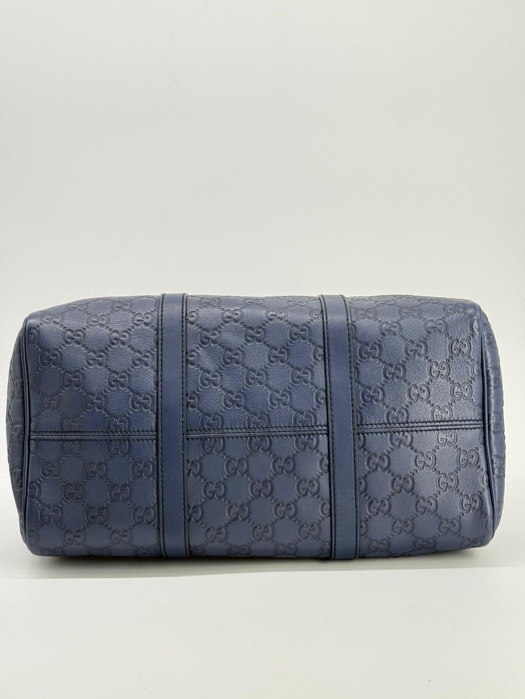 Gucci Guccissima Blue Leather Boston Medium Bag