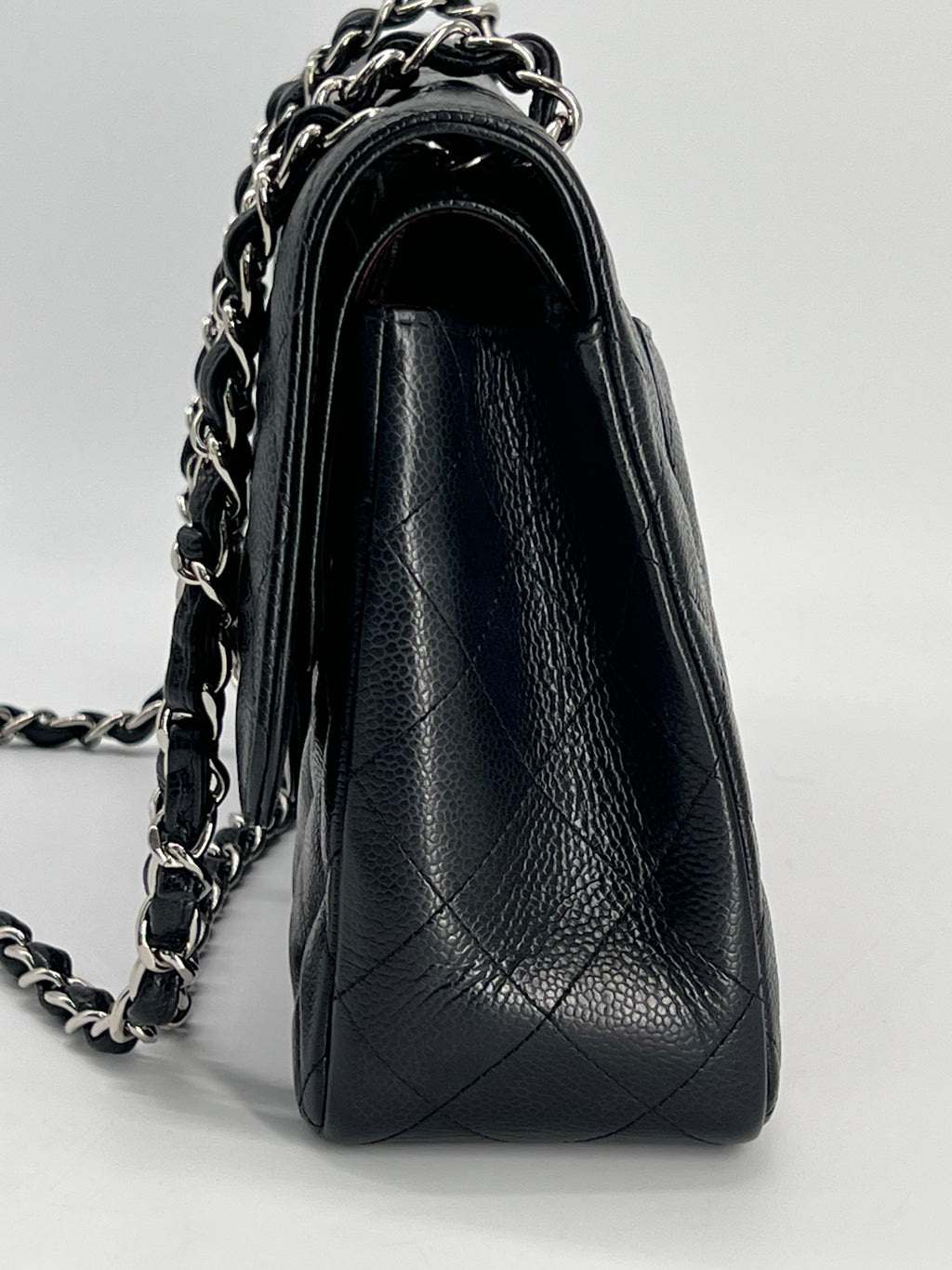 Chanel Jumbo Double Flap Caviar Black Leather Shoulder Bag