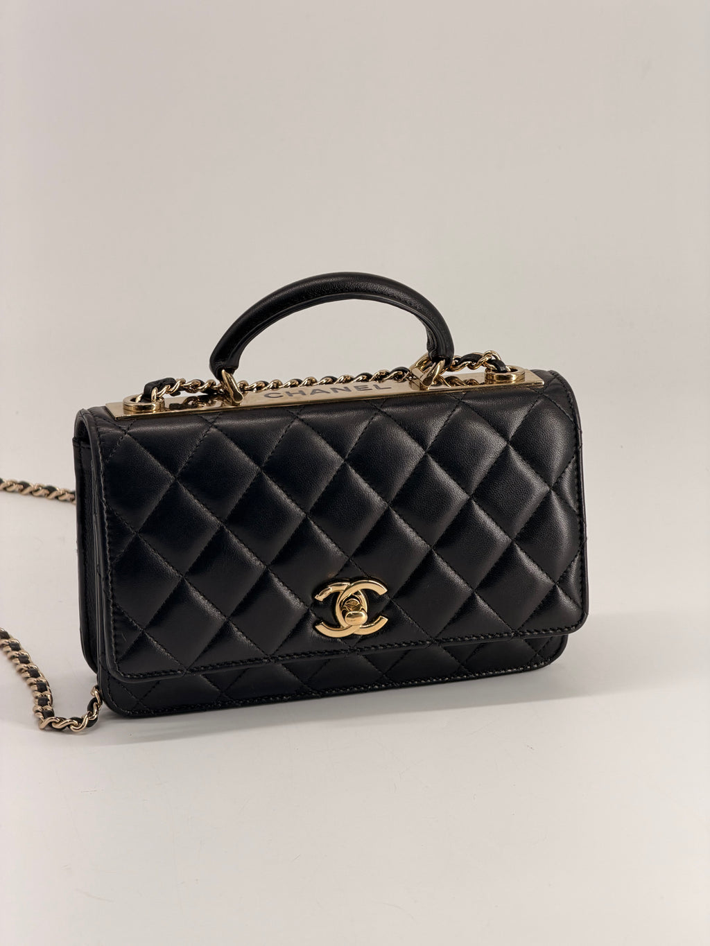 Chanel Trendy CC Wallet On Chain in Black Lambskin Leather