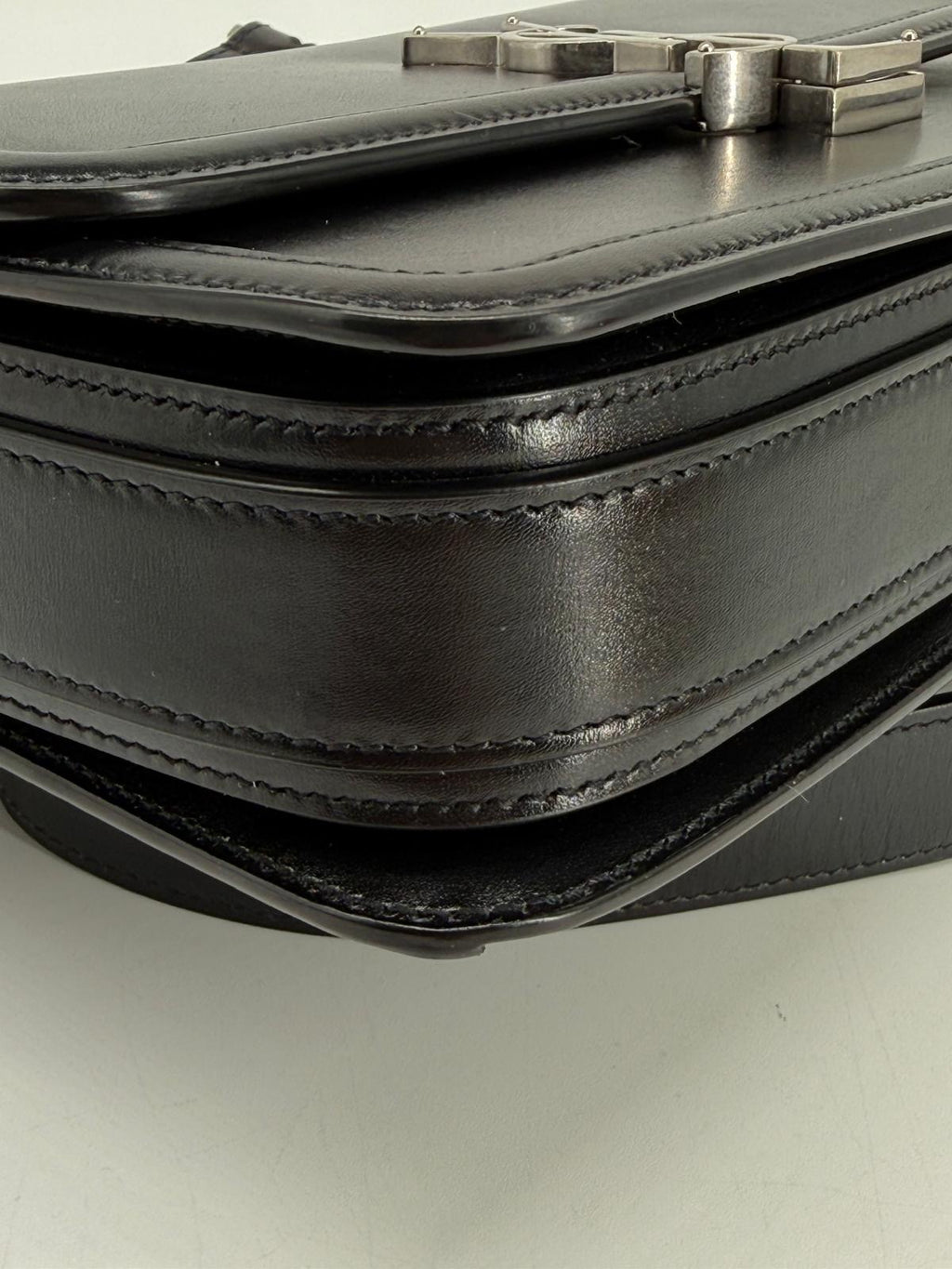 Saint Laurent Solferino Medium Black Leather Shoulder Bag