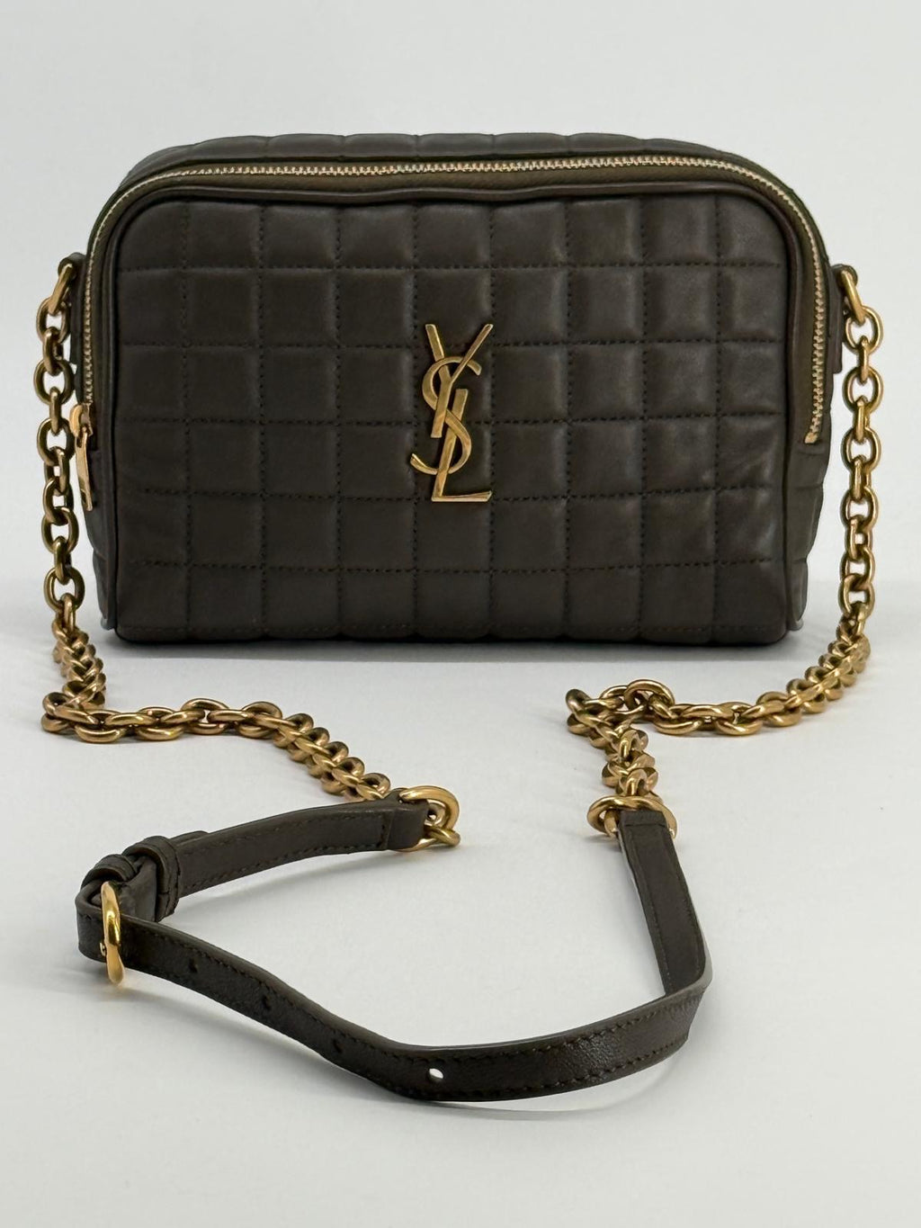 Saint Laurent Cassandre  Small Chain Camera Bag Quilted Leather