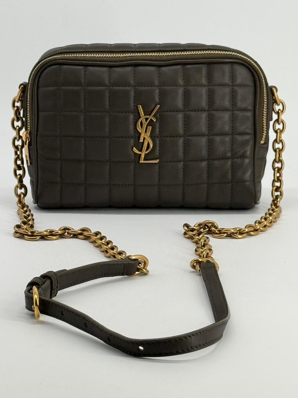 Saint Laurent Cassandre  Small Chain Camera Bag Quilted Leather
