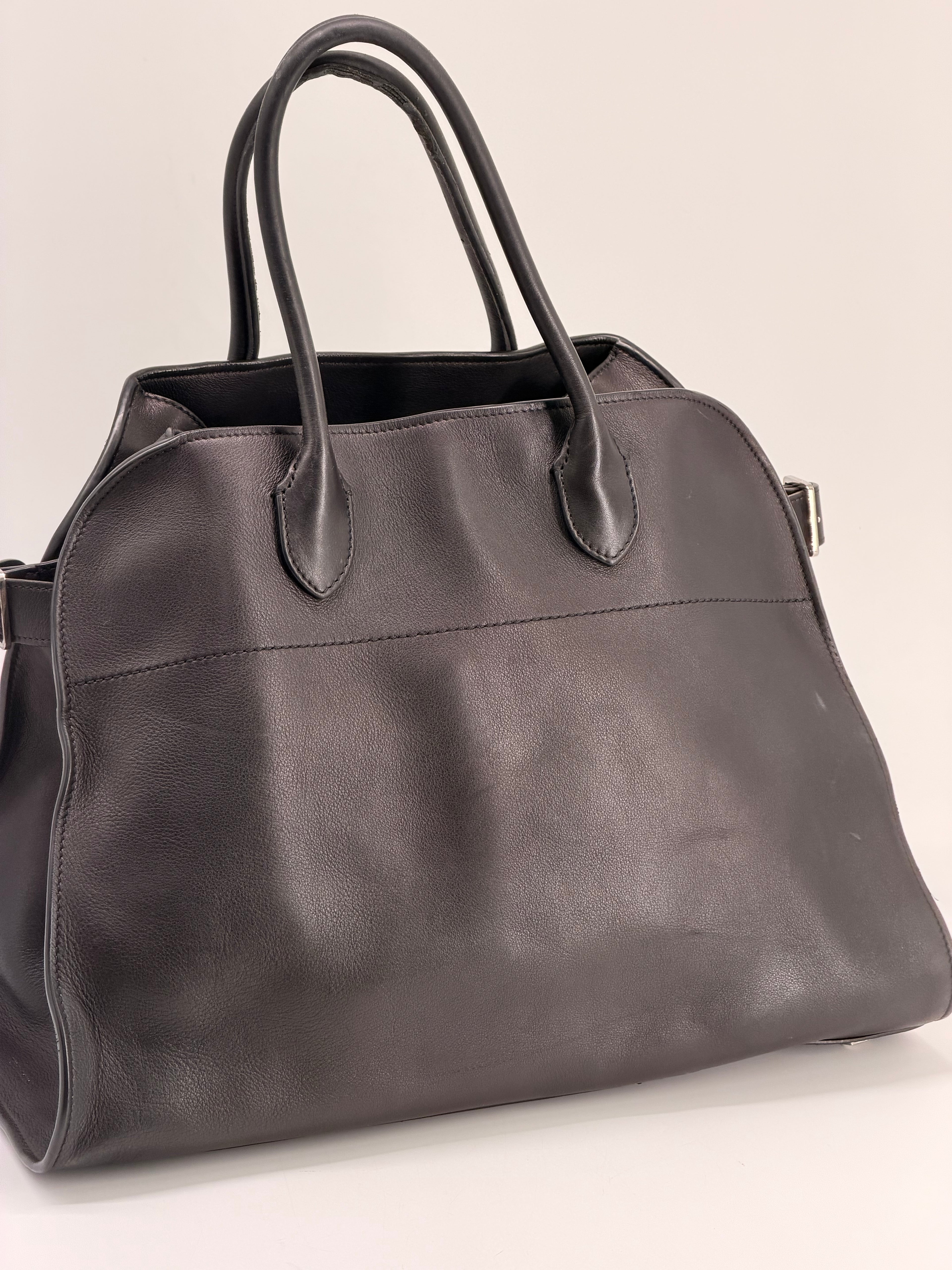 The Row Leather Margaux 15 Shoulder Bag