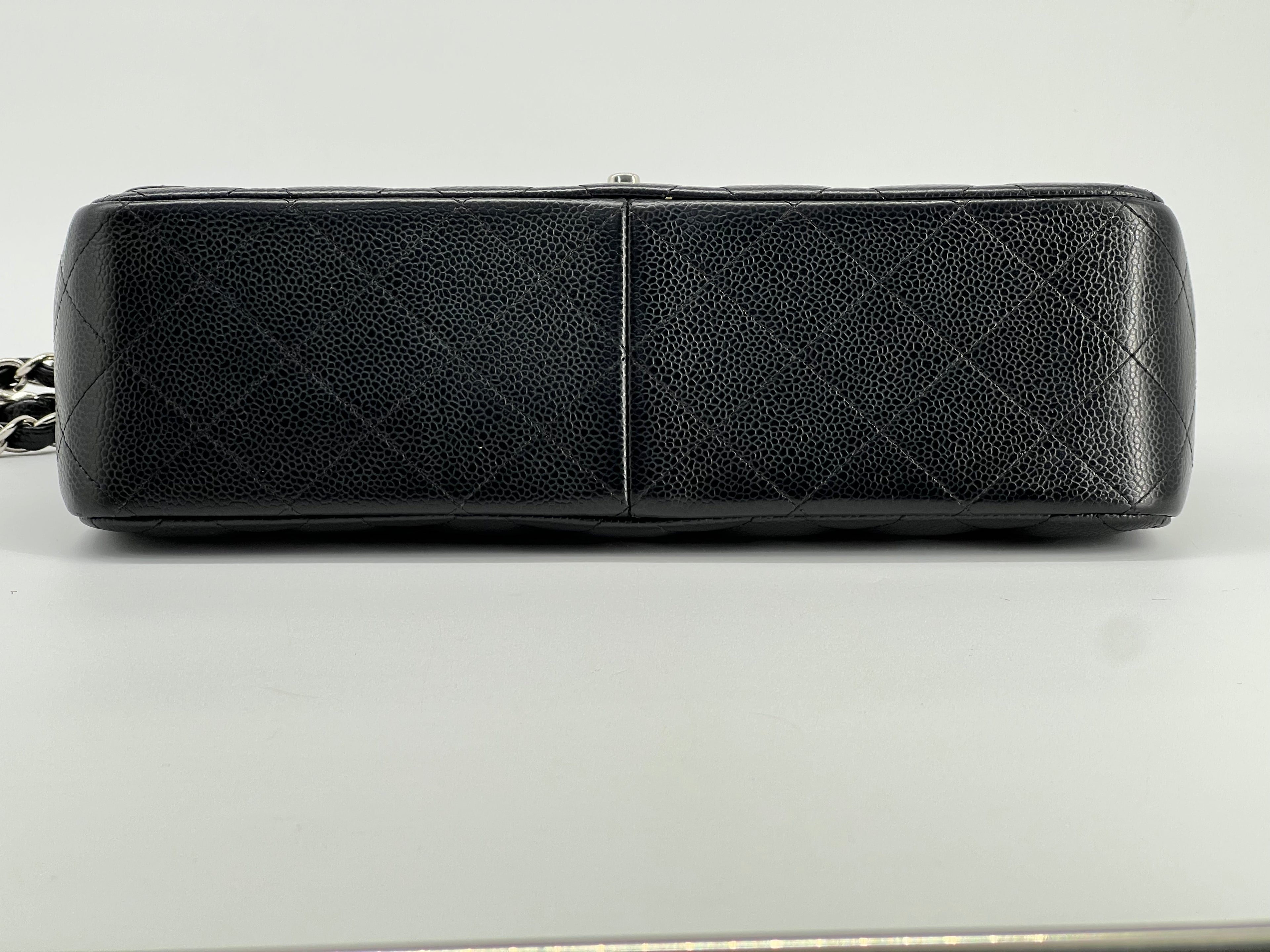 Chanel Jumbo Double Flap Caviar Black Leather Shoulder Bag