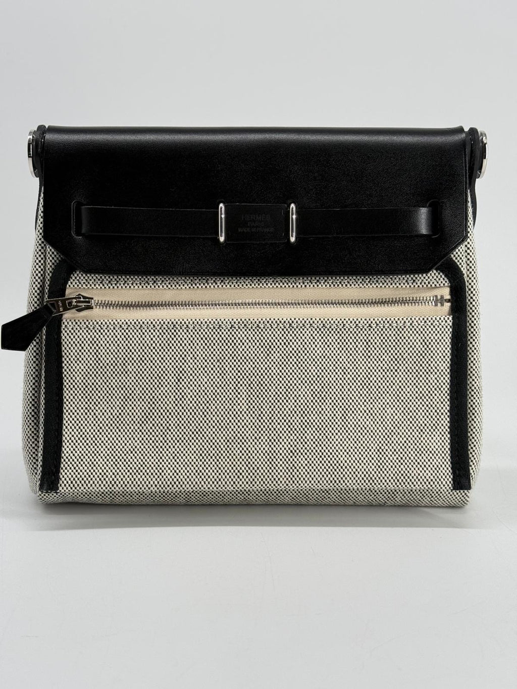 Hermes Mini Herbag Zip 20 Toile & Vache Hunter Shoulder Bag 2025