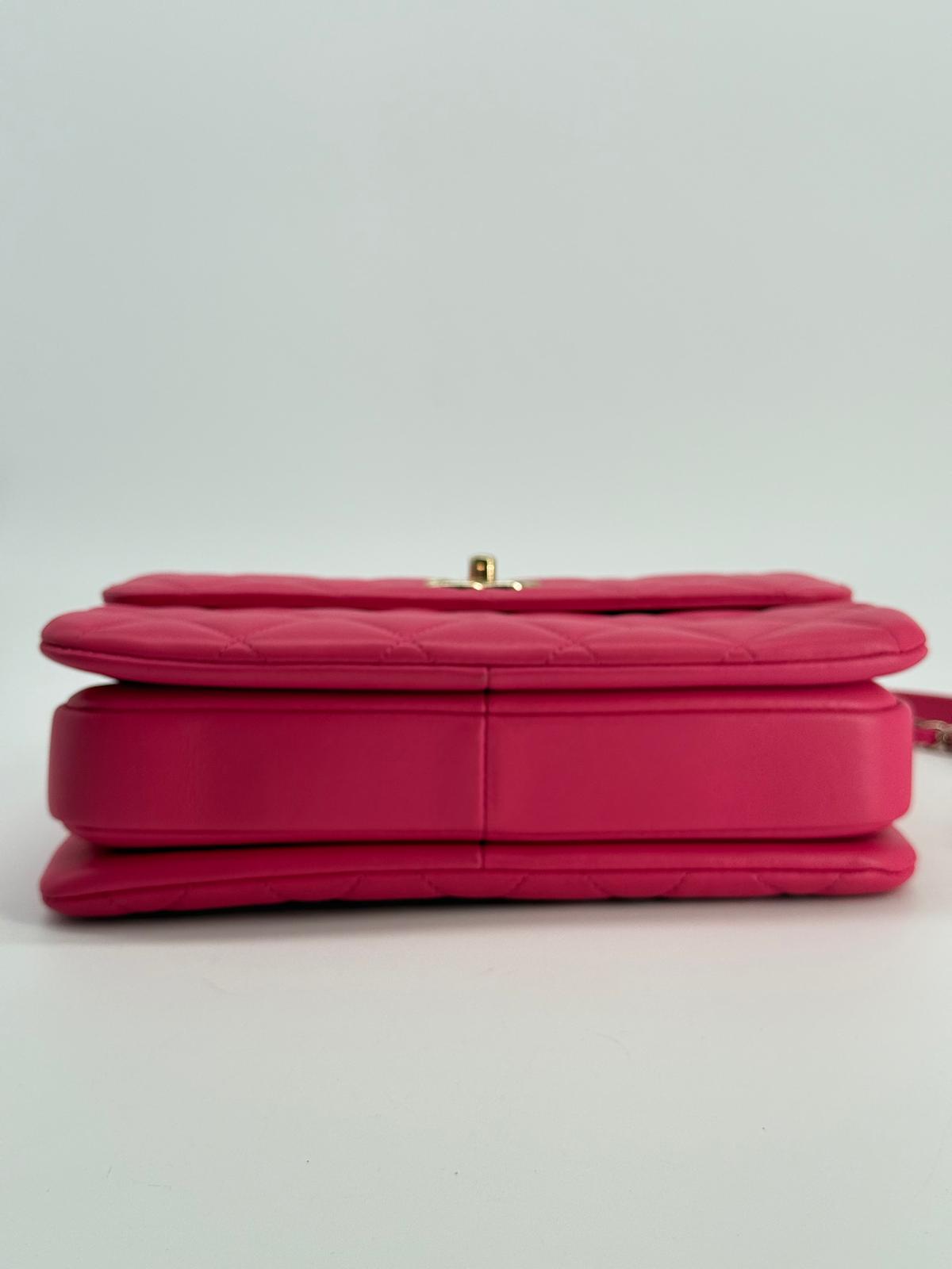 Chanel Trendy CC Pink Lambskin Quilted Top Handle Bag