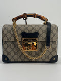 Gucci GG Small Supreme Padlock Bamboo Shoulder Bag