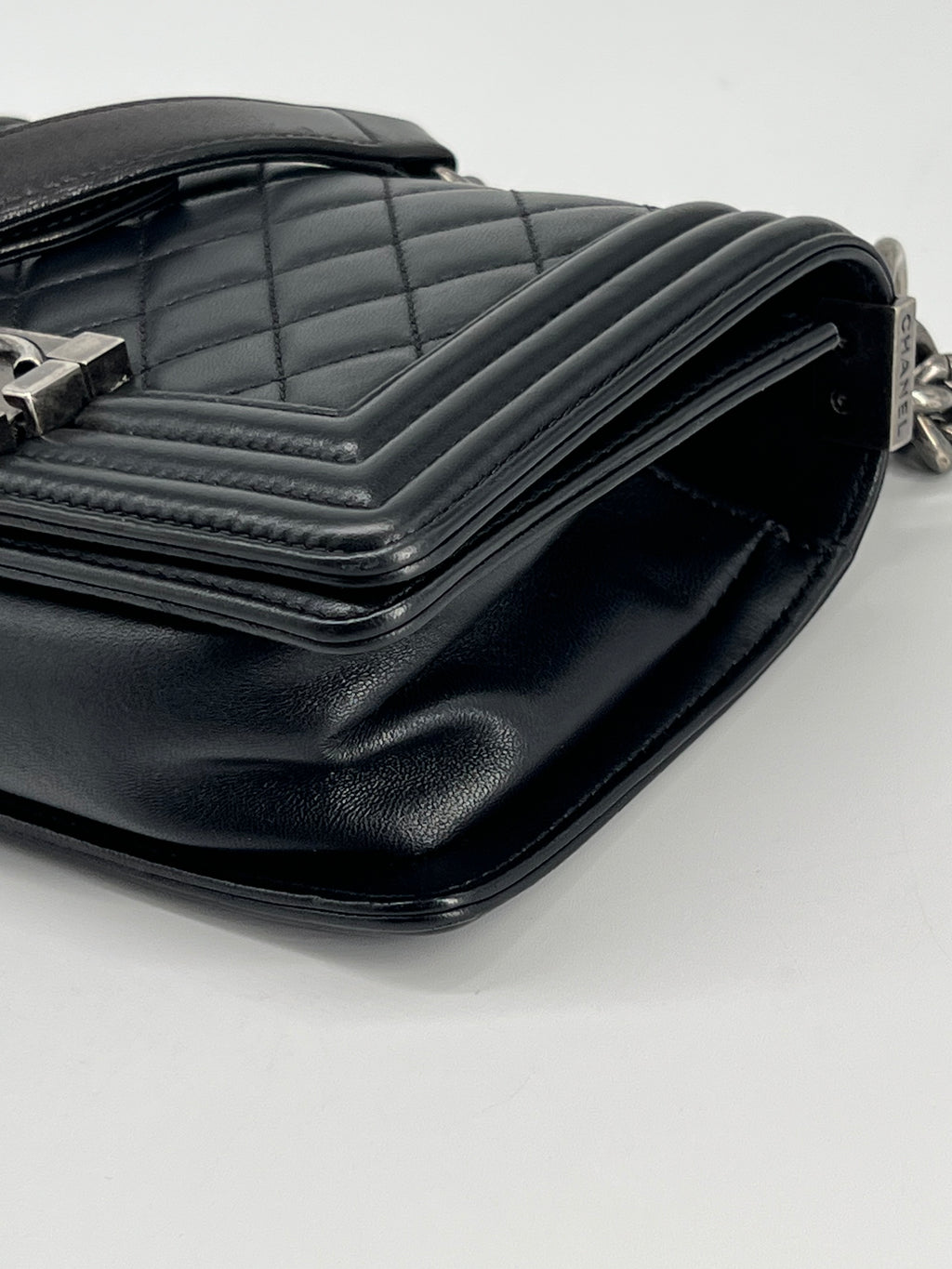 Chanel Small Boy Bag Black Lambskin Shoulder Bag