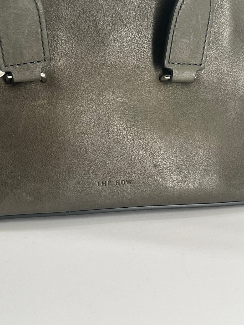 The Row Devon Mini Tote Dark Green Leather Bag