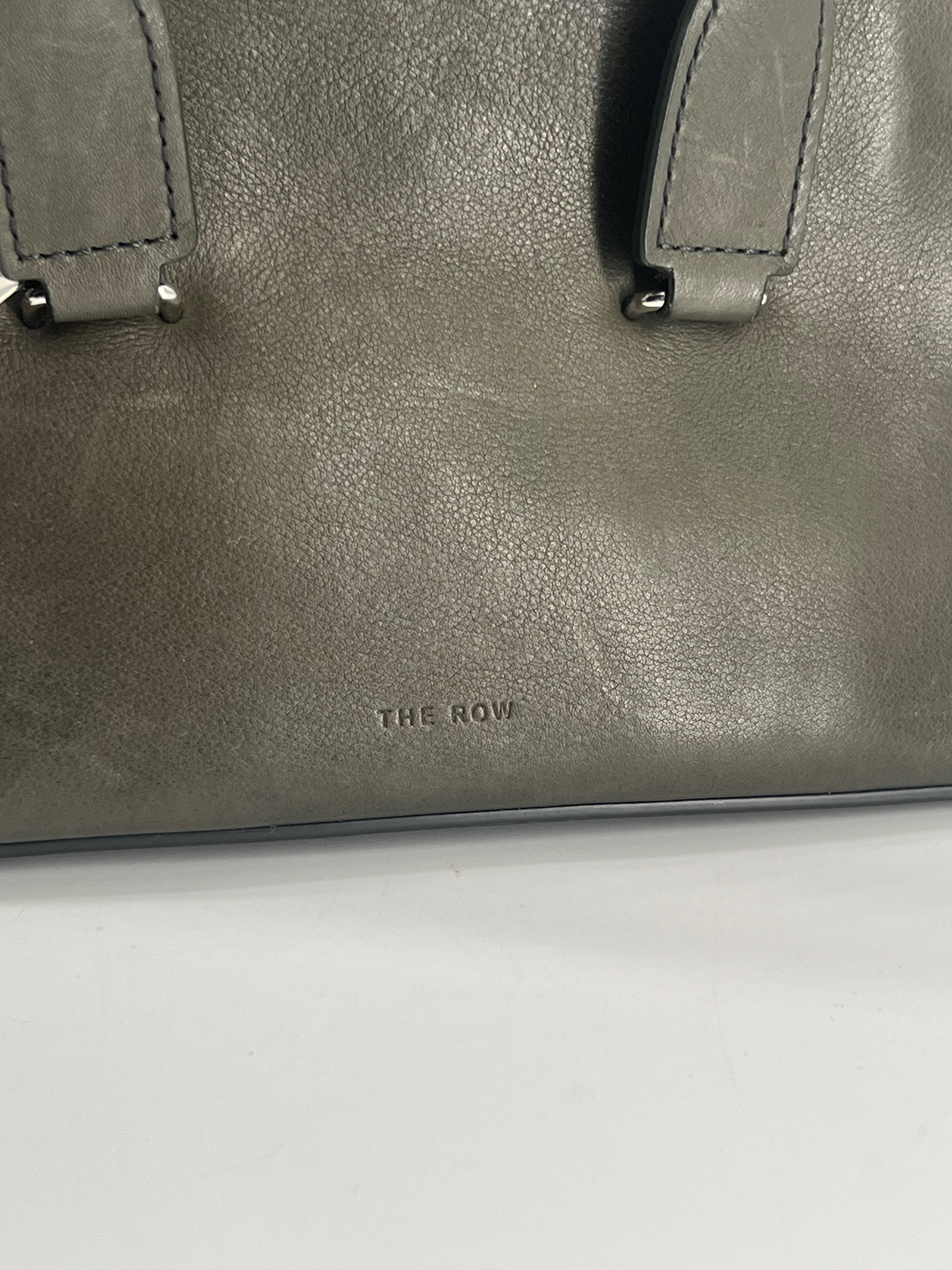 The Row Devon Mini Tote Dark Green Leather Bag