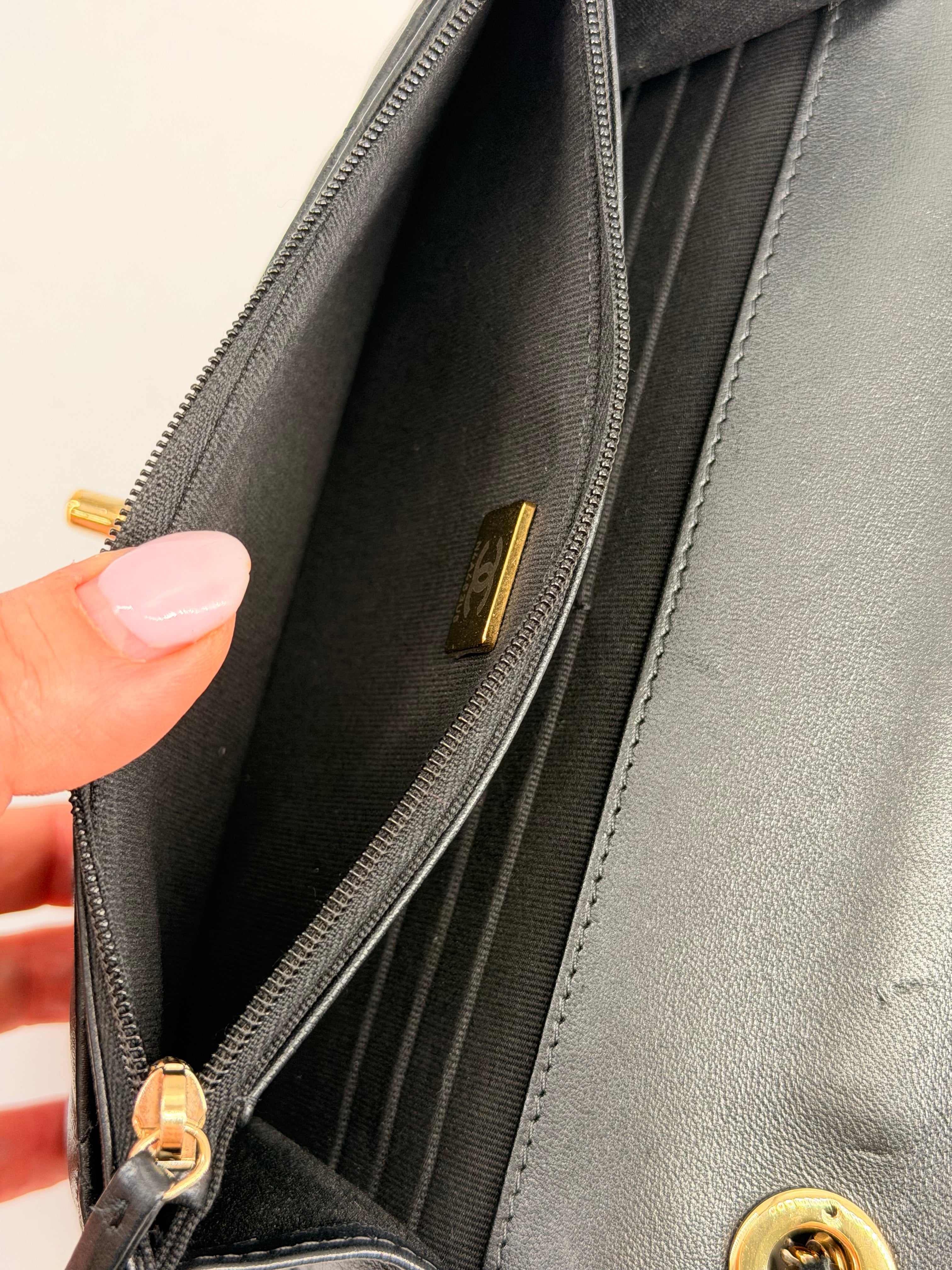 Chanel Trendy CC Wallet On Chain in Black Lambskin Leather