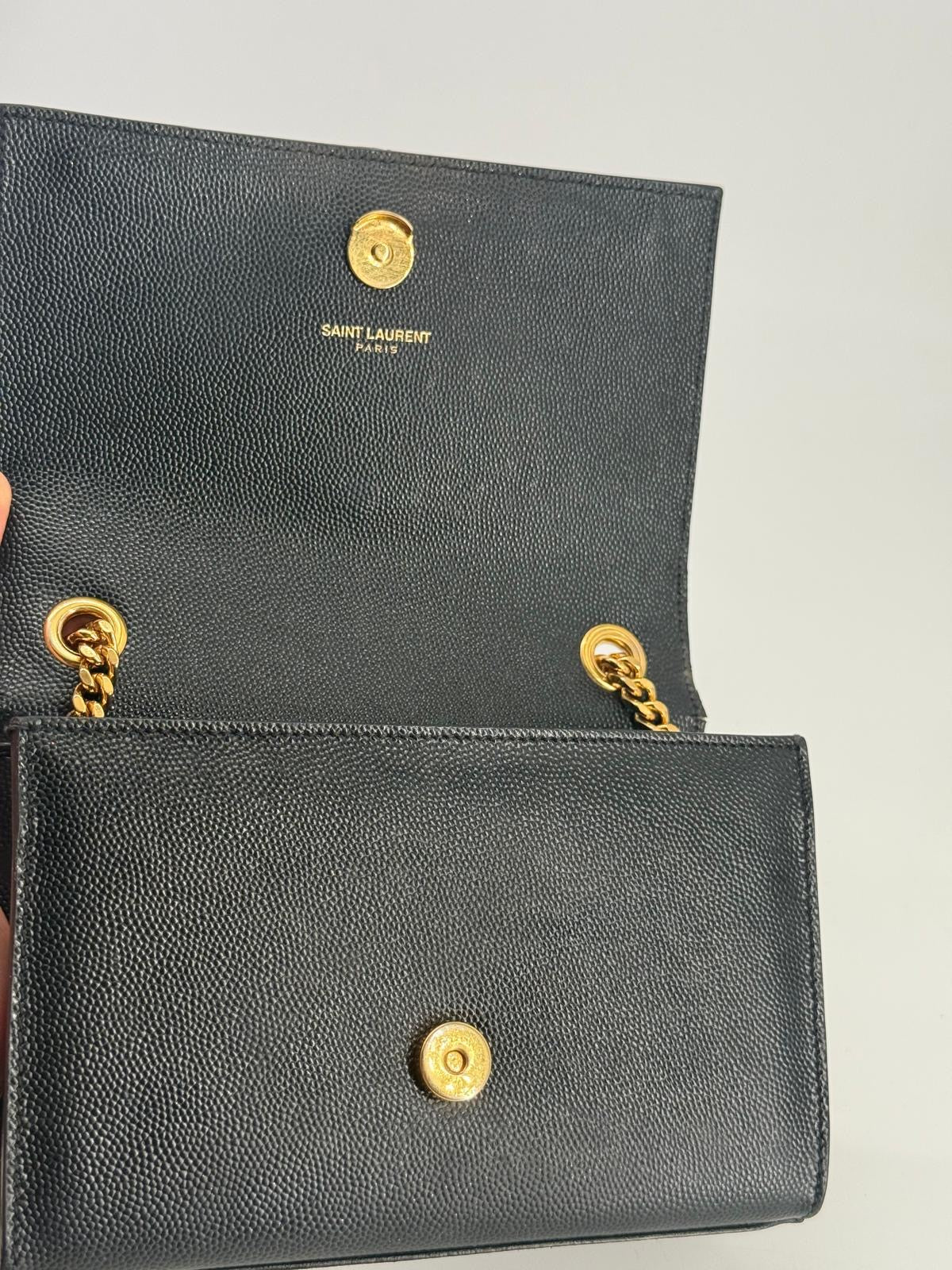 Saint Laurent Grain De Poudre Small Kate Satchel Black Shoulder Bag