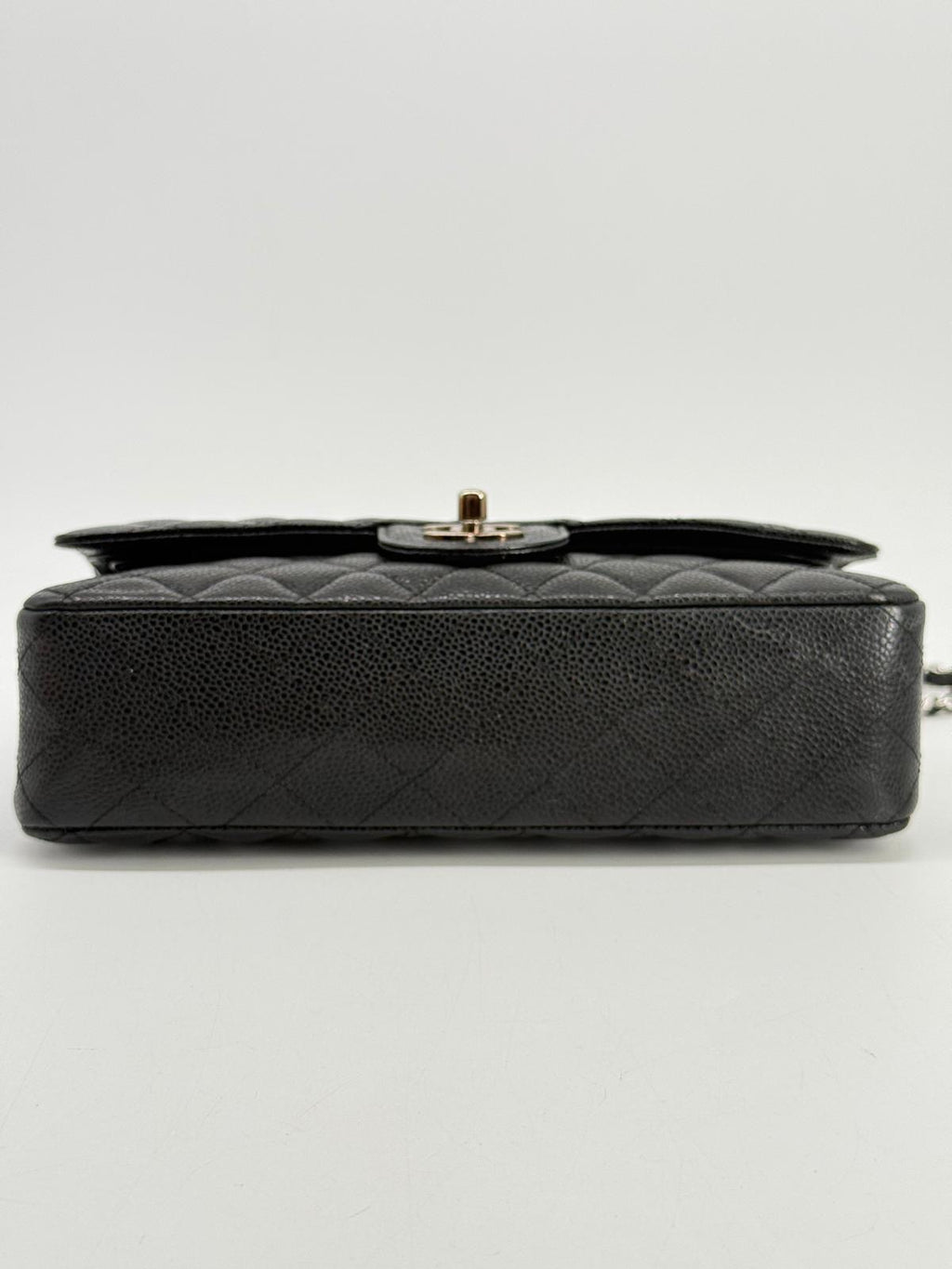 CHANEL Caviar Medium Double Flap Black Shoulder Bag