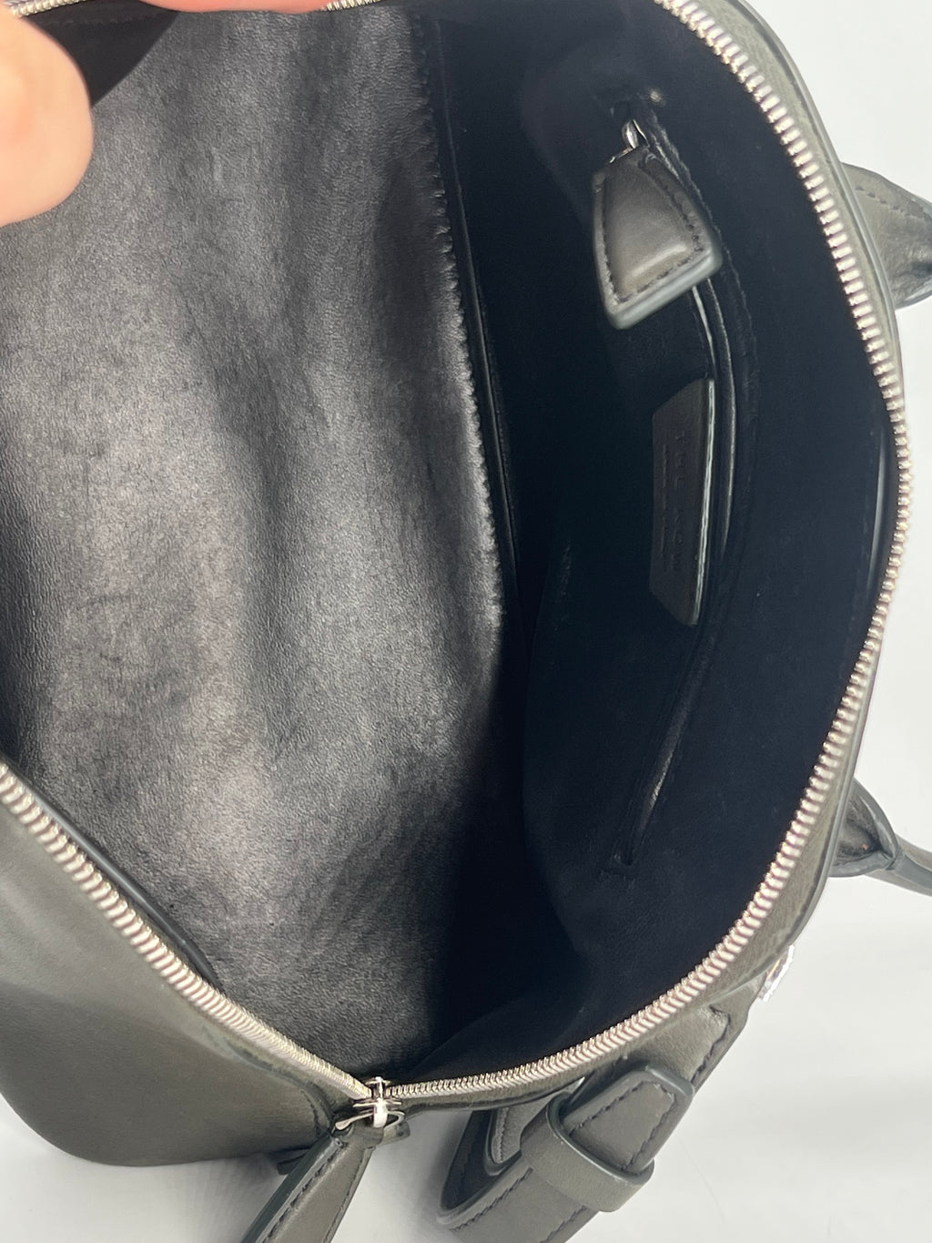 The Row Devon Mini Tote Dark Green Leather Bag