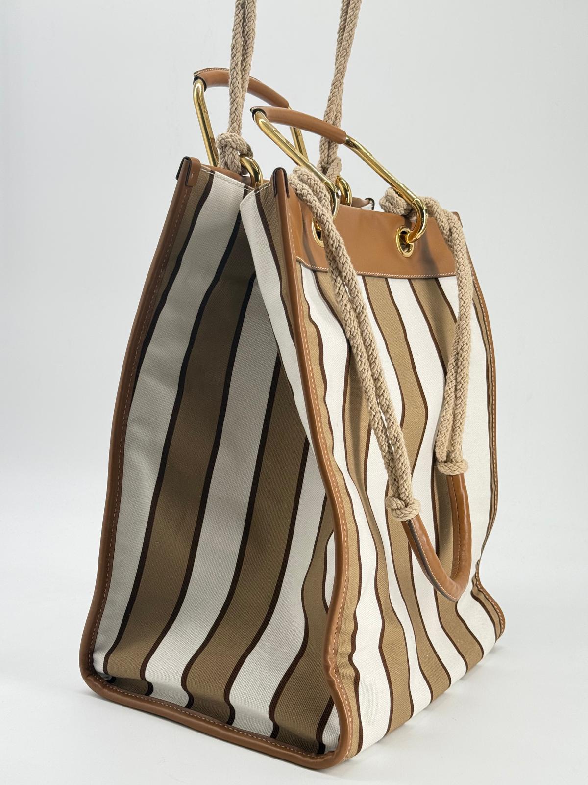 Prada Tote Canvas and Leather Limited Edition Tote Bag