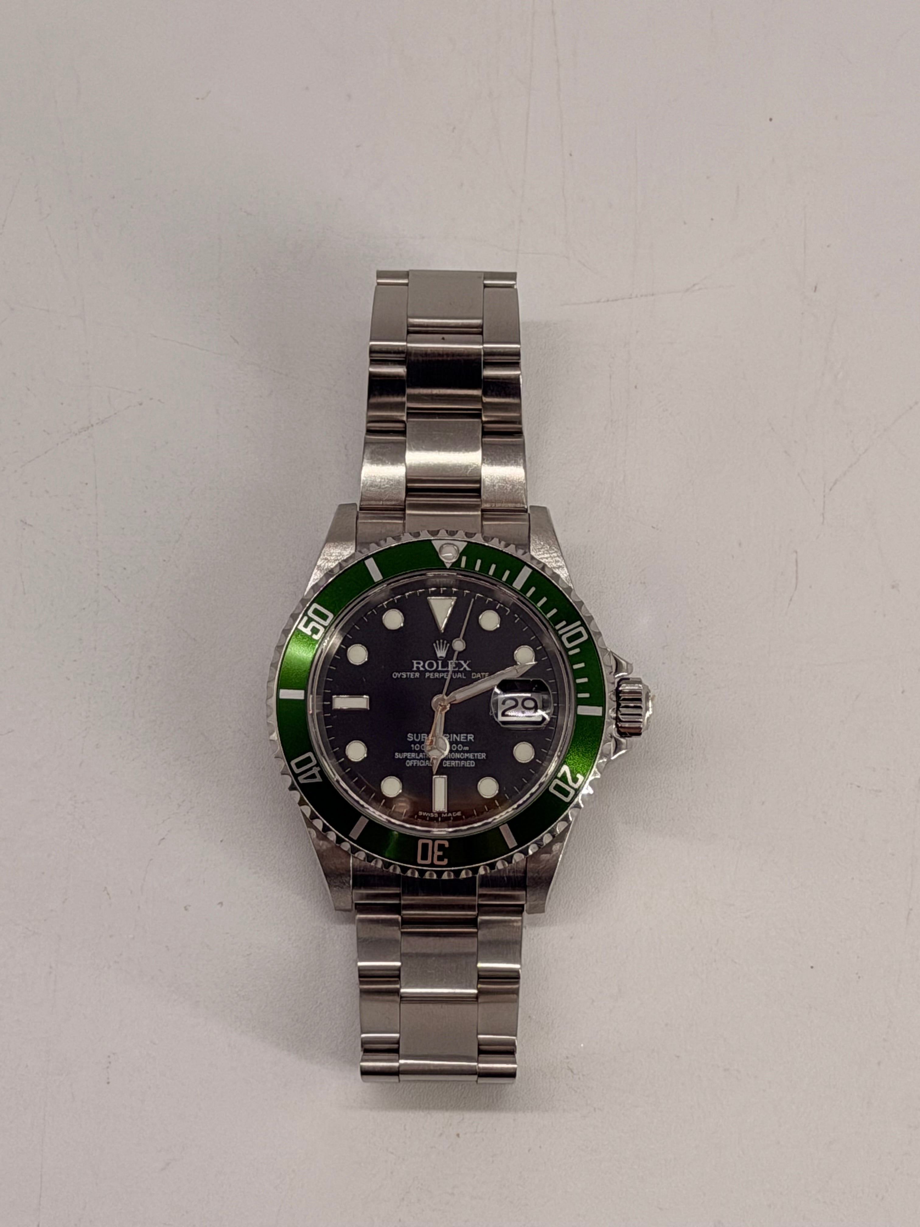 Rolex Submariner Kermit Black Dial Stainless Steel 40mm Men's Watch 16610LV
