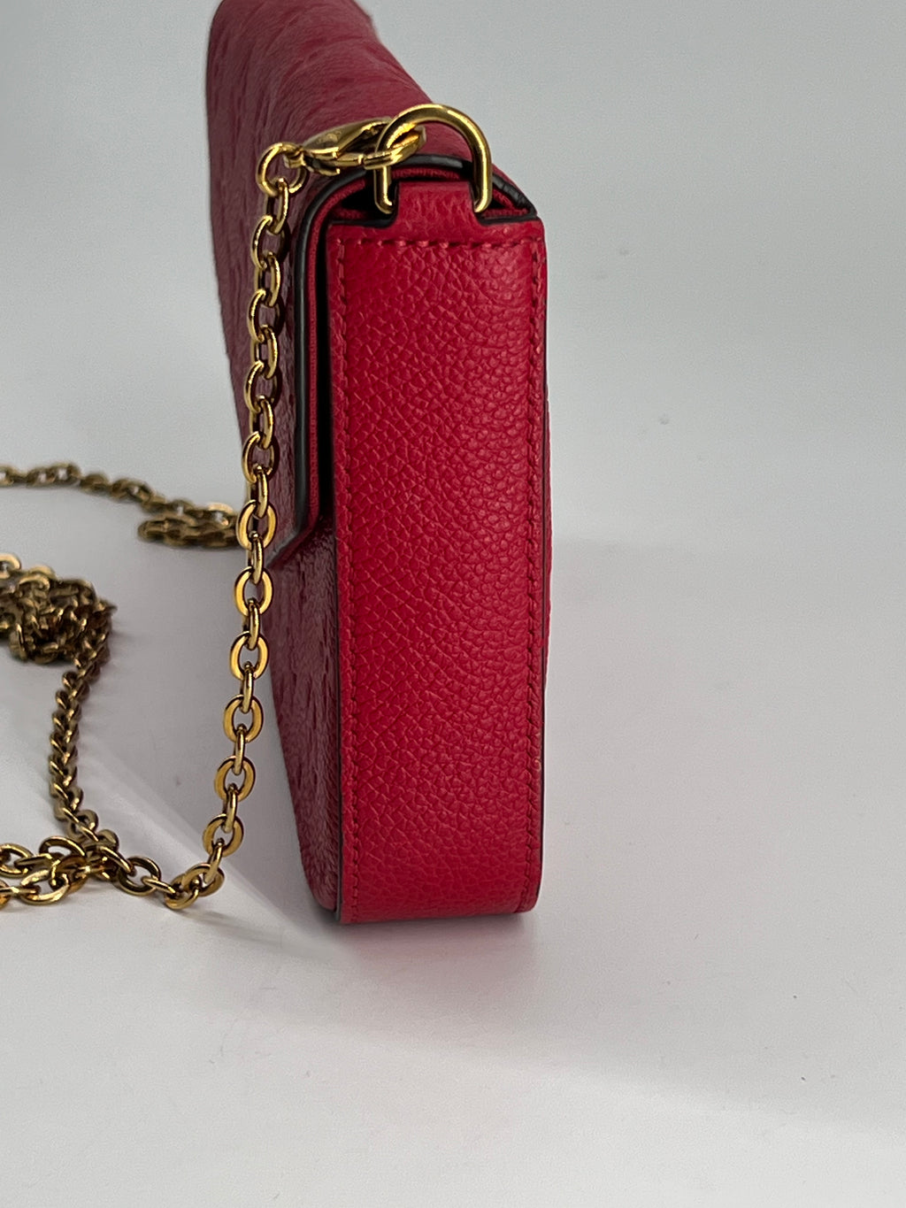 Louis Vuitton Felicie Pochette Monogram Empreinte Leather Red