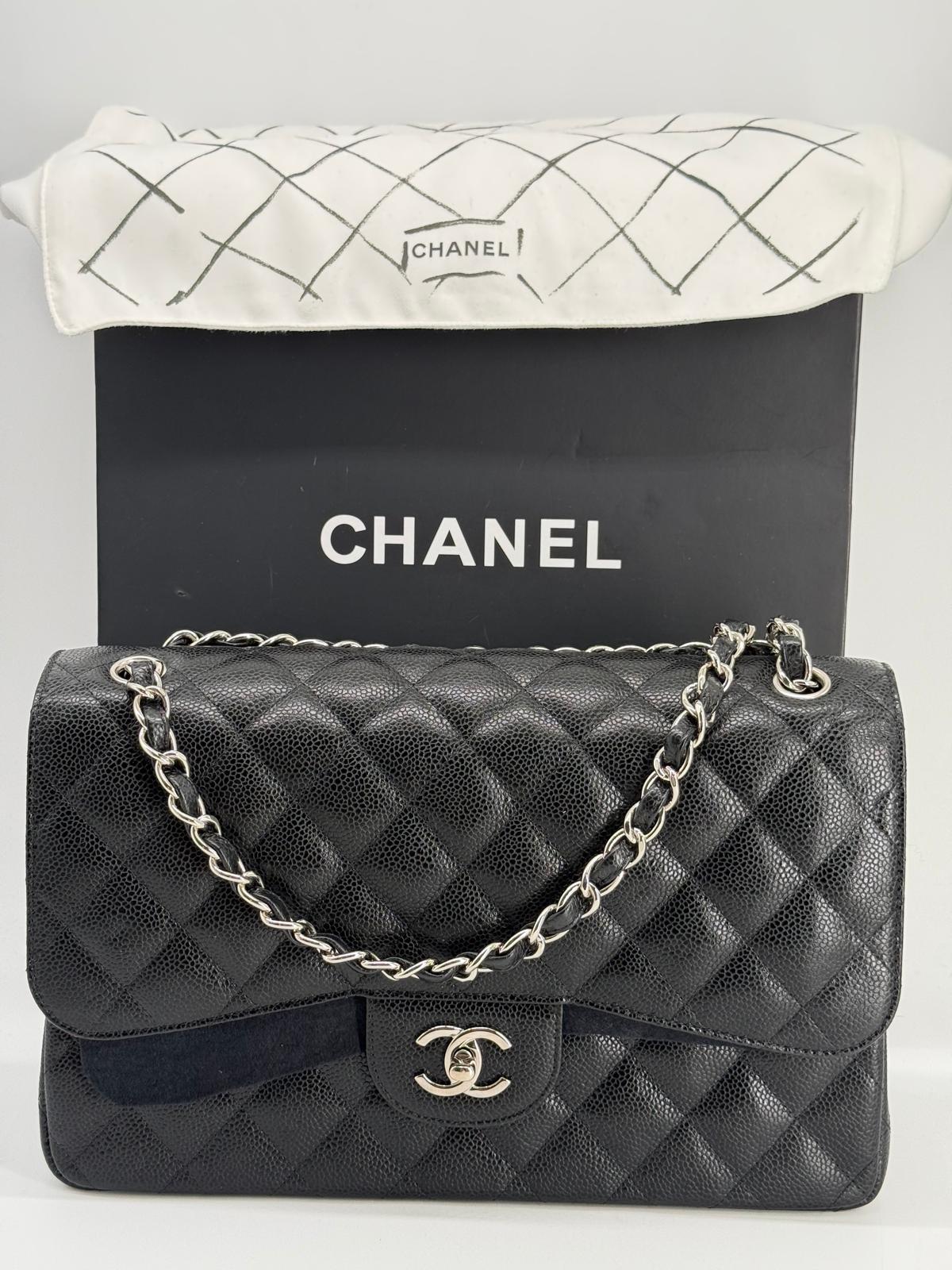 Chanel Jumbo Black Caviar Classic Double Flap Bag