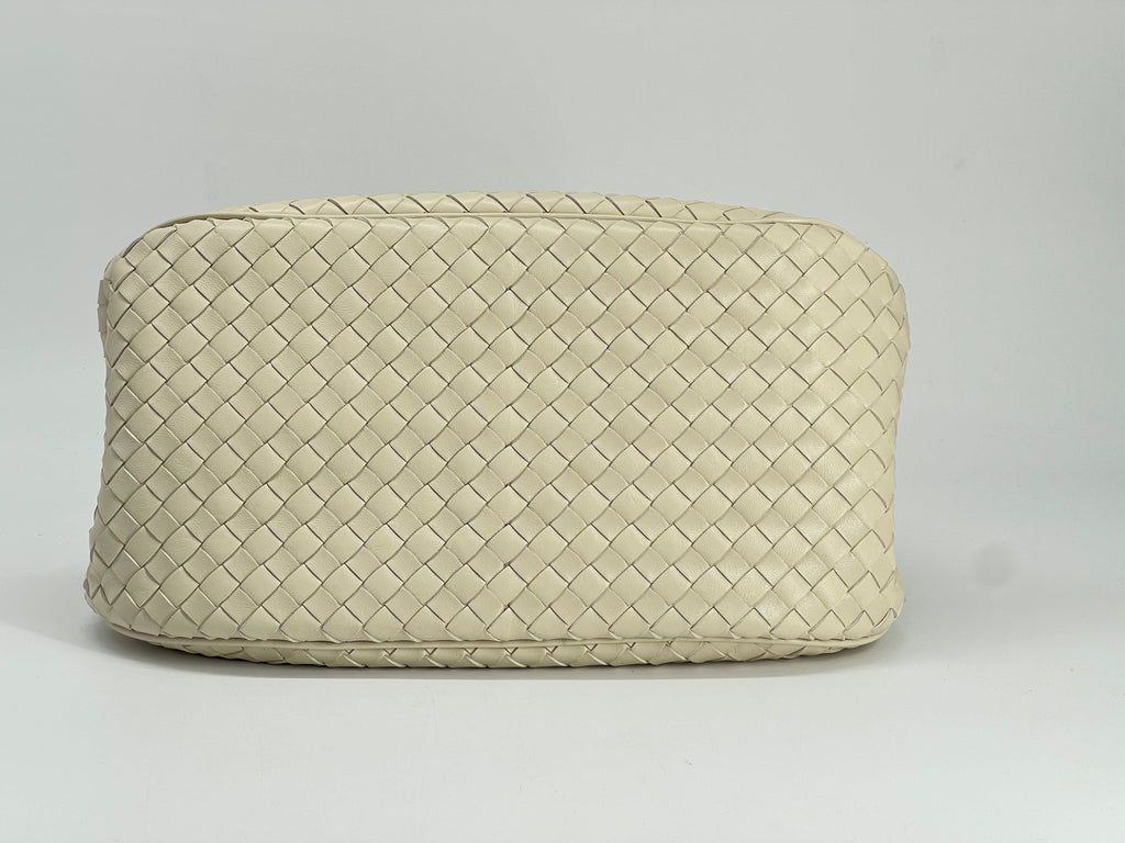 Bottega Veneta Nappa Intrecciato Basket Bag In Sea Salt Leather