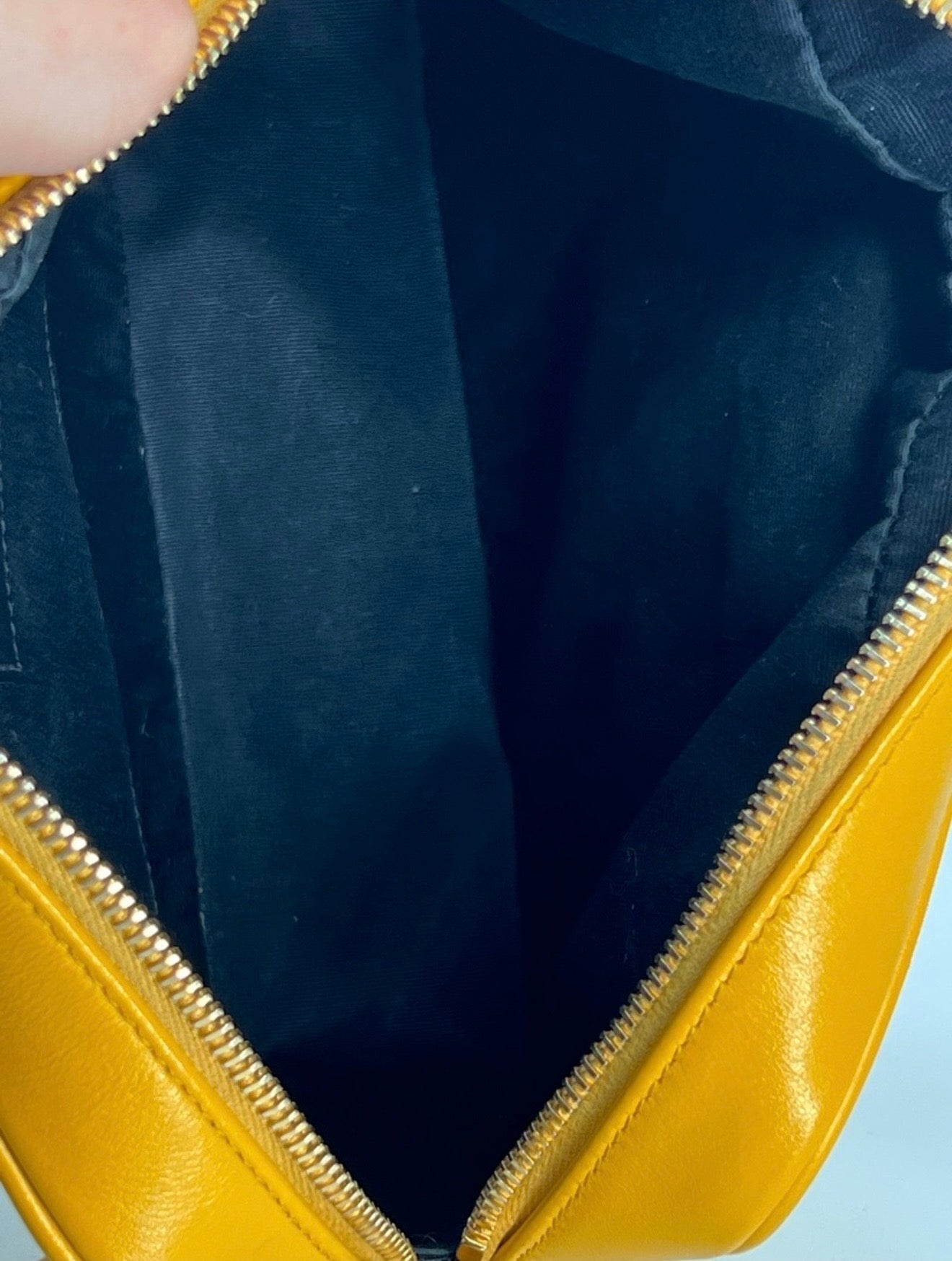 Saint Laurent Lou Camera Crossbody Bag with Tassel in Yellow Calfskin