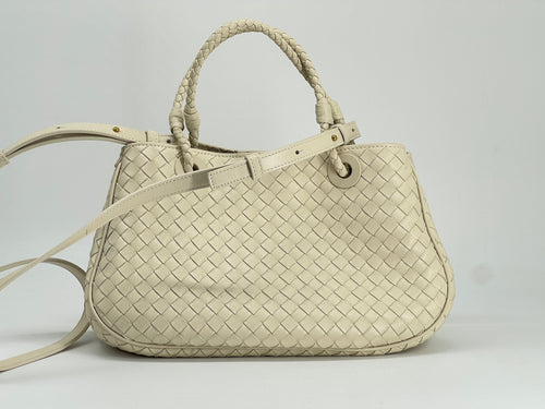 Bottega Veneta Nappa Intrecciato Basket Bag In Sea Salt Leather