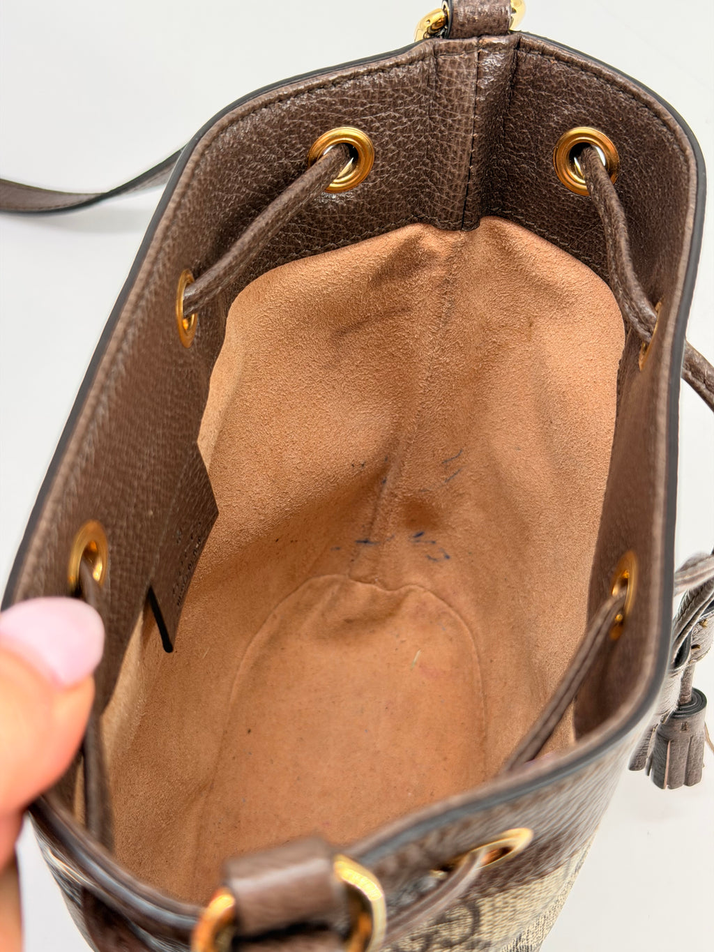 Gucci Mini Ophidia GG Bucket Bag Supreme Canvas