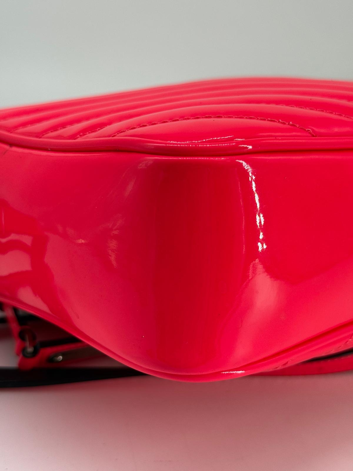 Saint Laurent Lou Camera Bag in Neon Pink Calfskin Leather