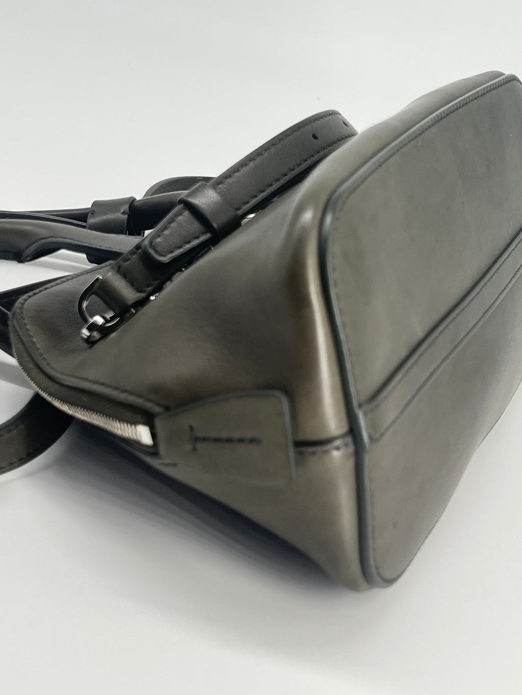 The Row Devon Mini Tote Dark Green Leather Bag