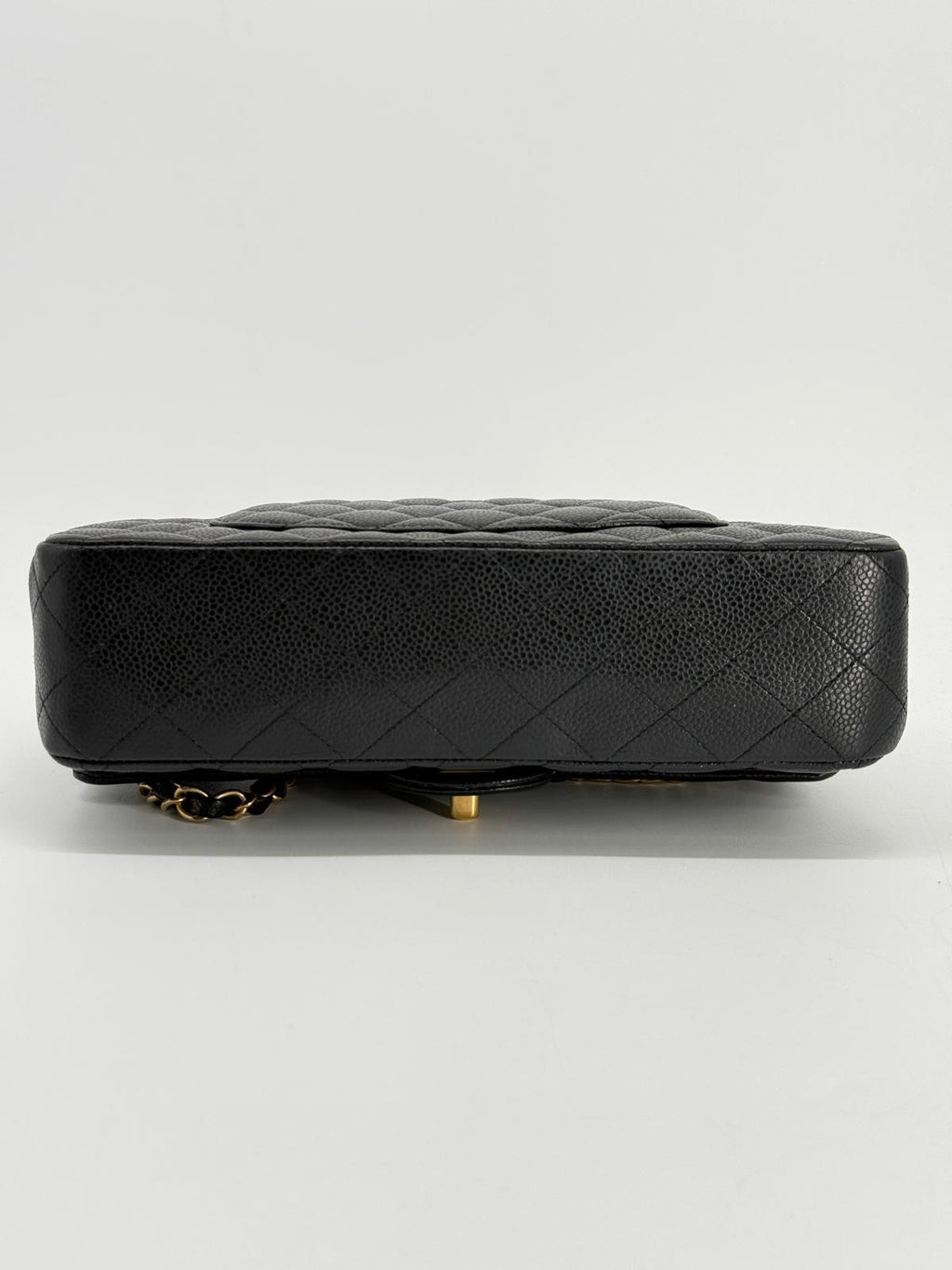 Chanel Medium Double Flap Caviar Black Leather Shoulder Bag