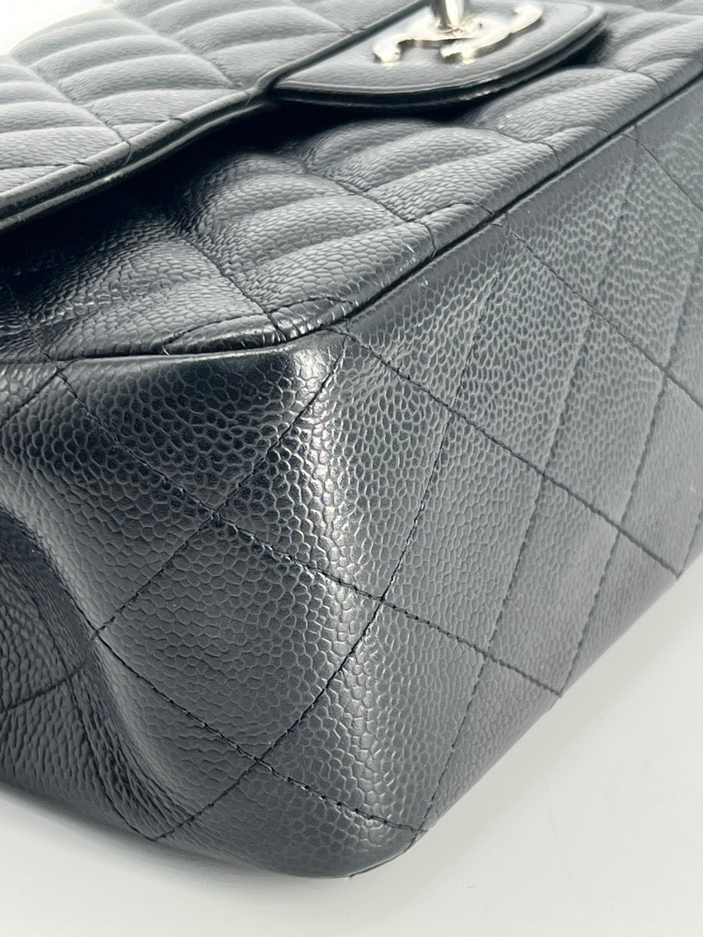 Chanel Jumbo Double Flap Caviar Black Leather Shoulder Bag