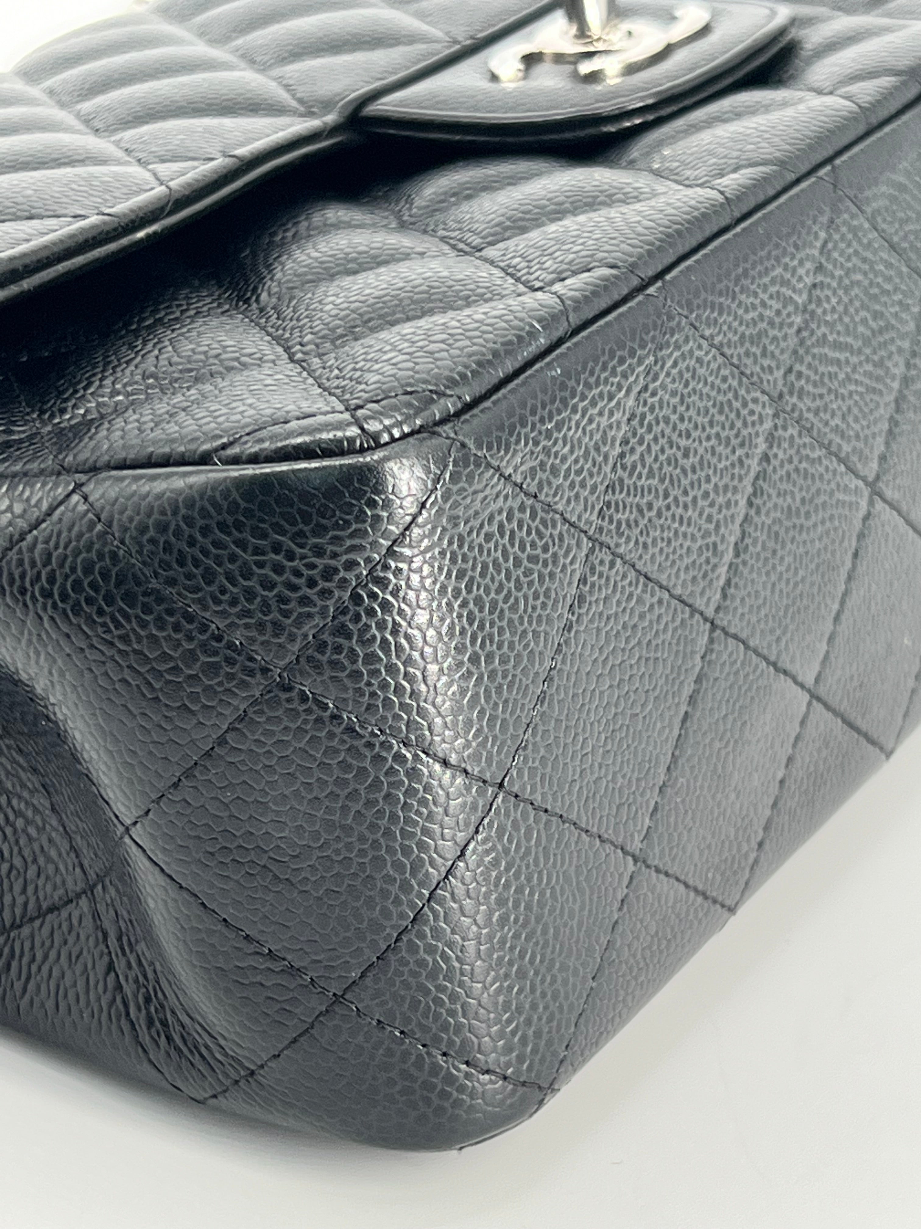 Chanel Jumbo Double Flap Caviar Black Leather Shoulder Bag
