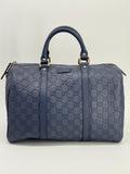 Gucci Guccissima Blue Leather Boston Medium Bag