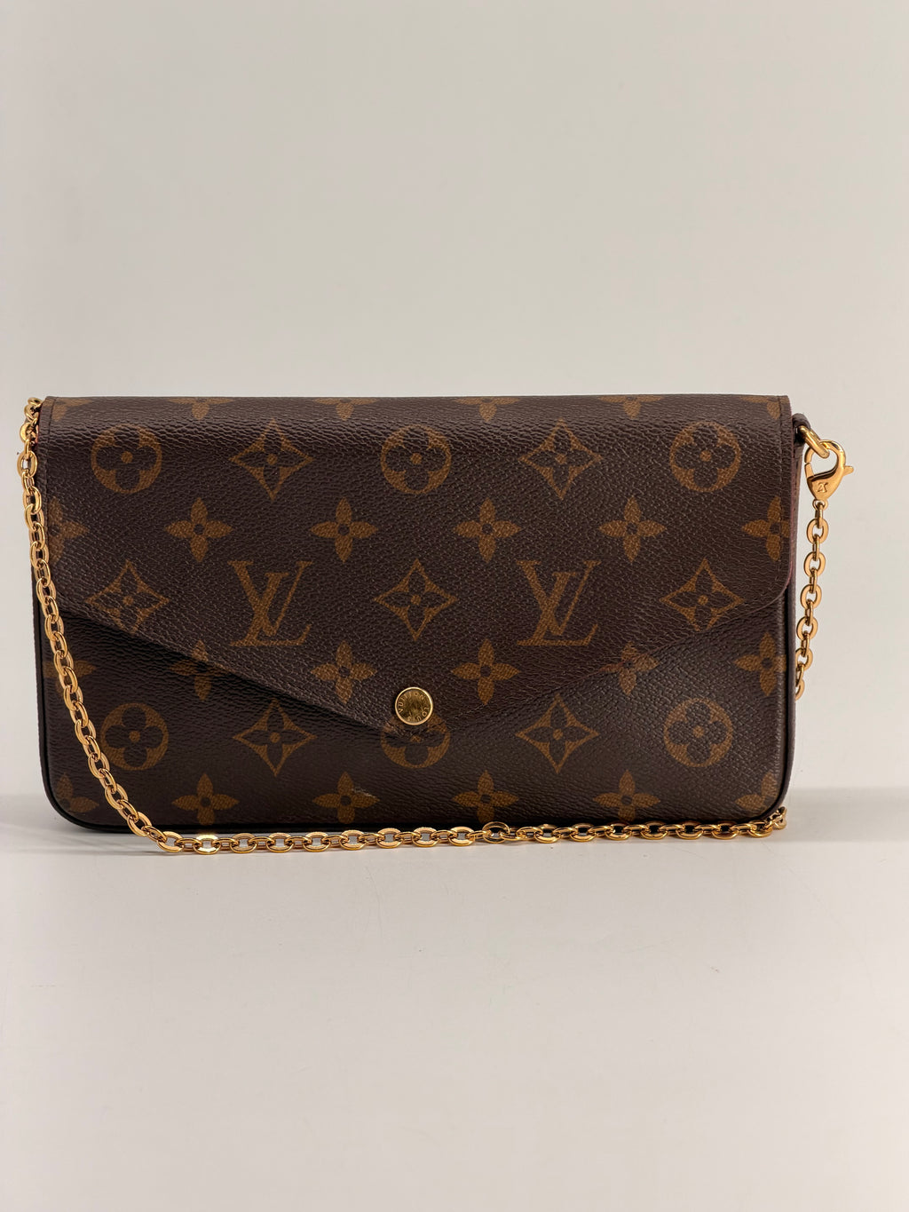 Louis Vuitton Pochette Felicie Brown Monogram Canvas Bag with pouch