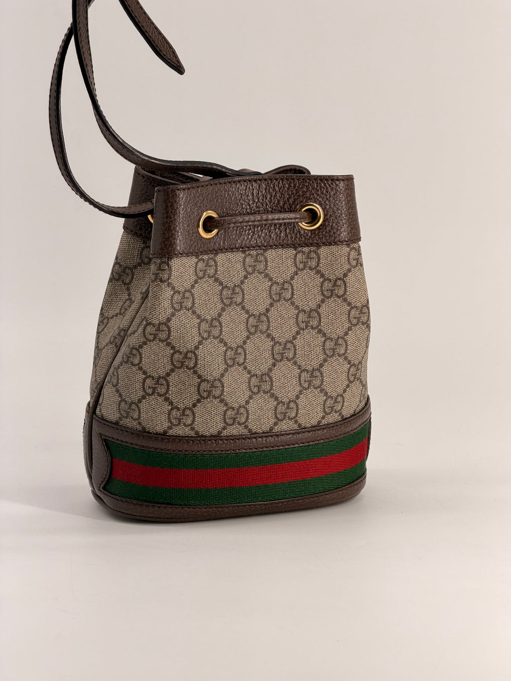 Gucci Mini Ophidia GG Bucket Bag Supreme Canvas