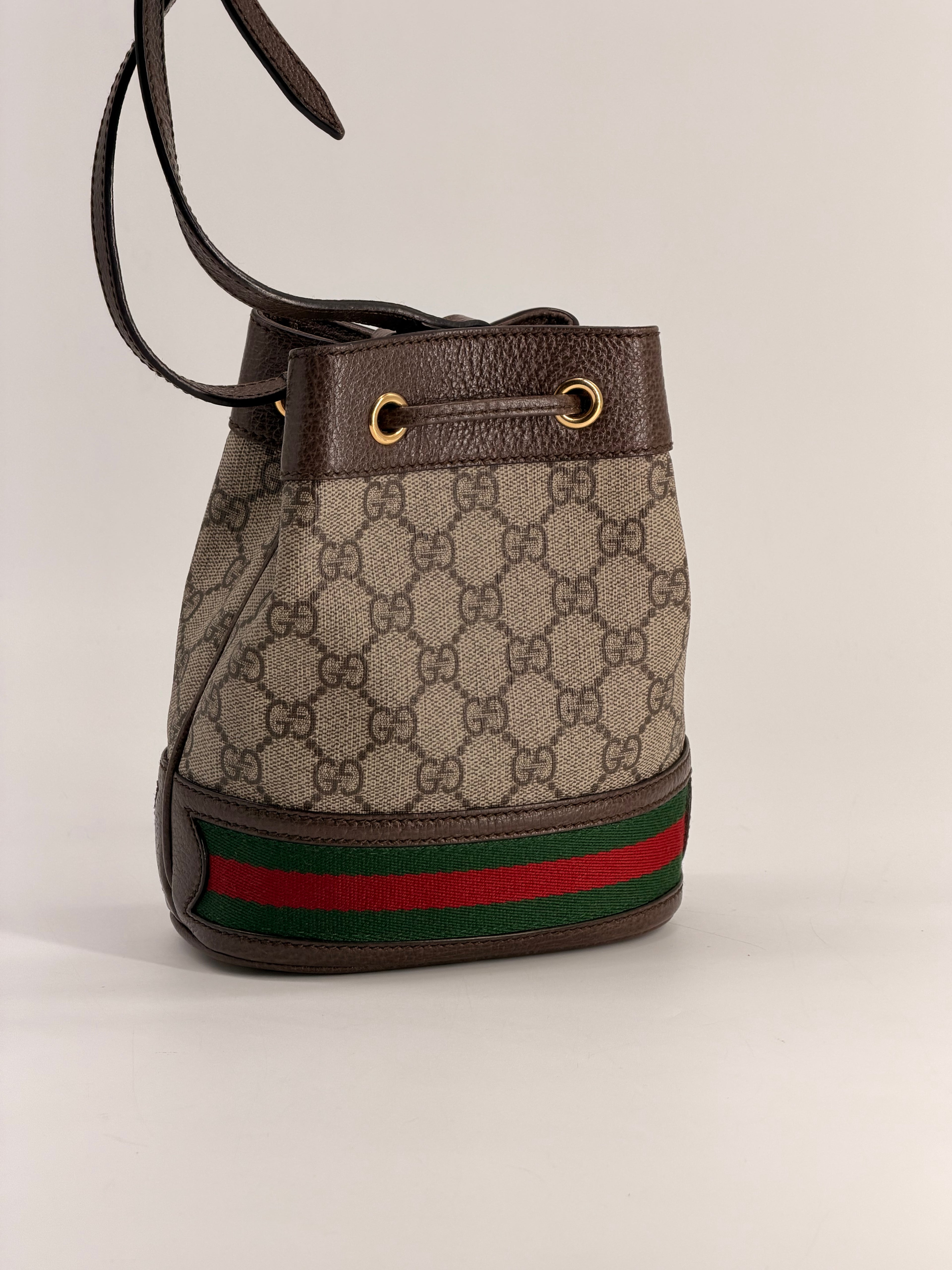 Gucci Mini Ophidia GG Bucket Bag Supreme Canvas