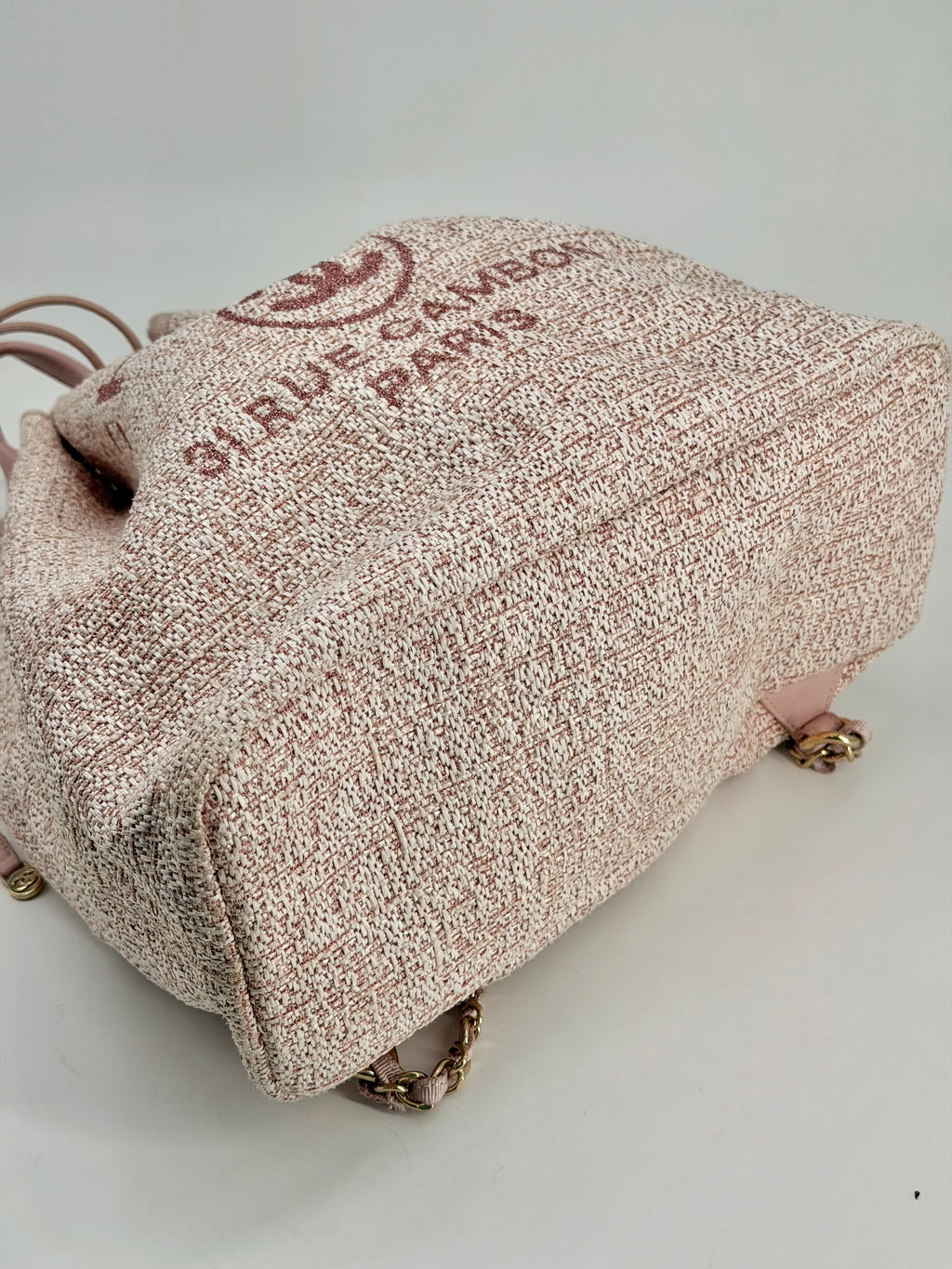 CHANEL Deauville Backpack Pink Drawstring Backpack