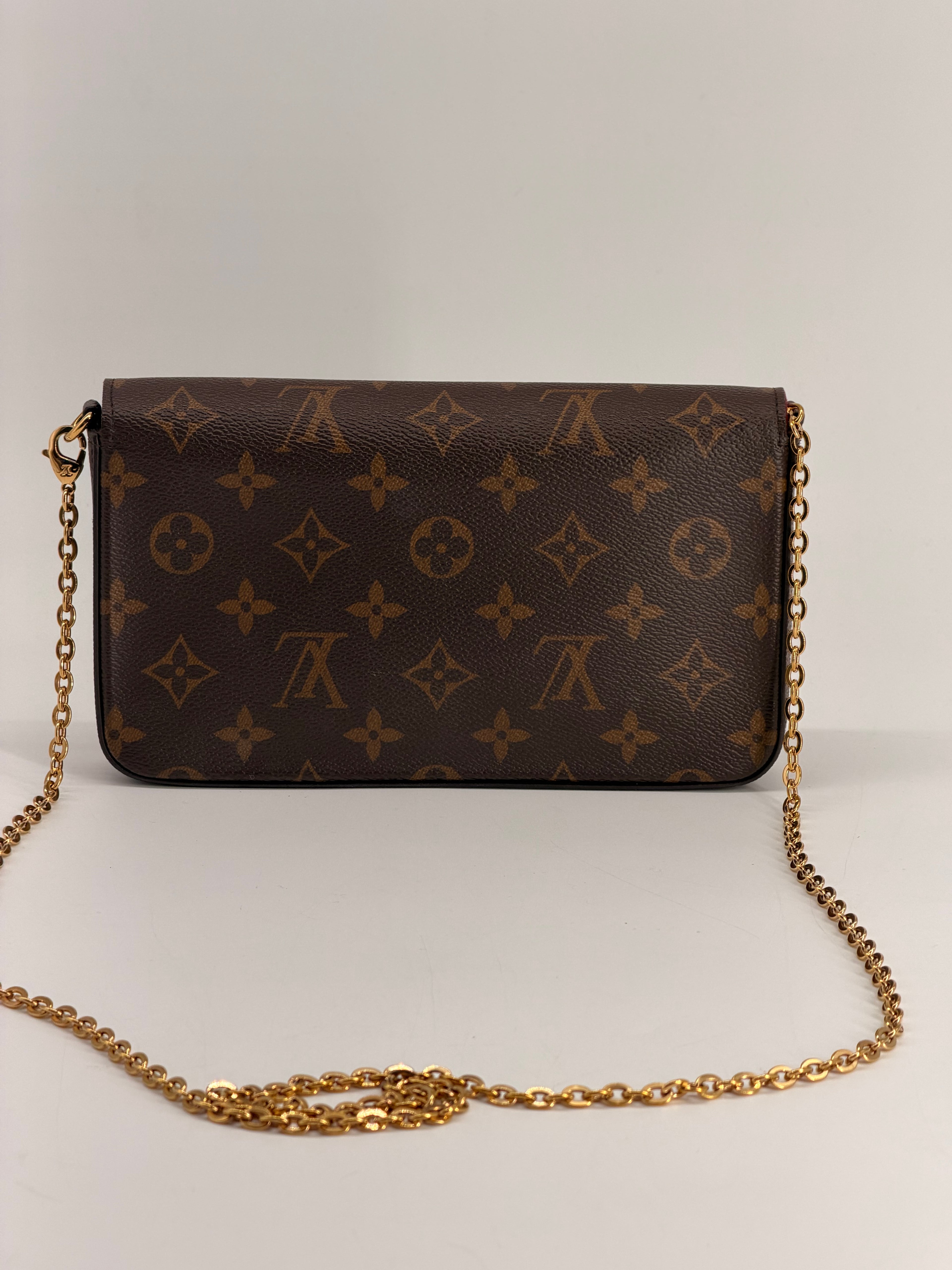 Louis Vuitton Pochette Felicie Brown Monogram Canvas Bag with pouch