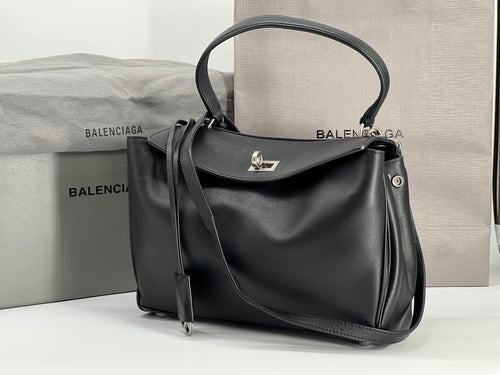 Balenciaga Rodeo Medium Black Leather Shoulder Bag