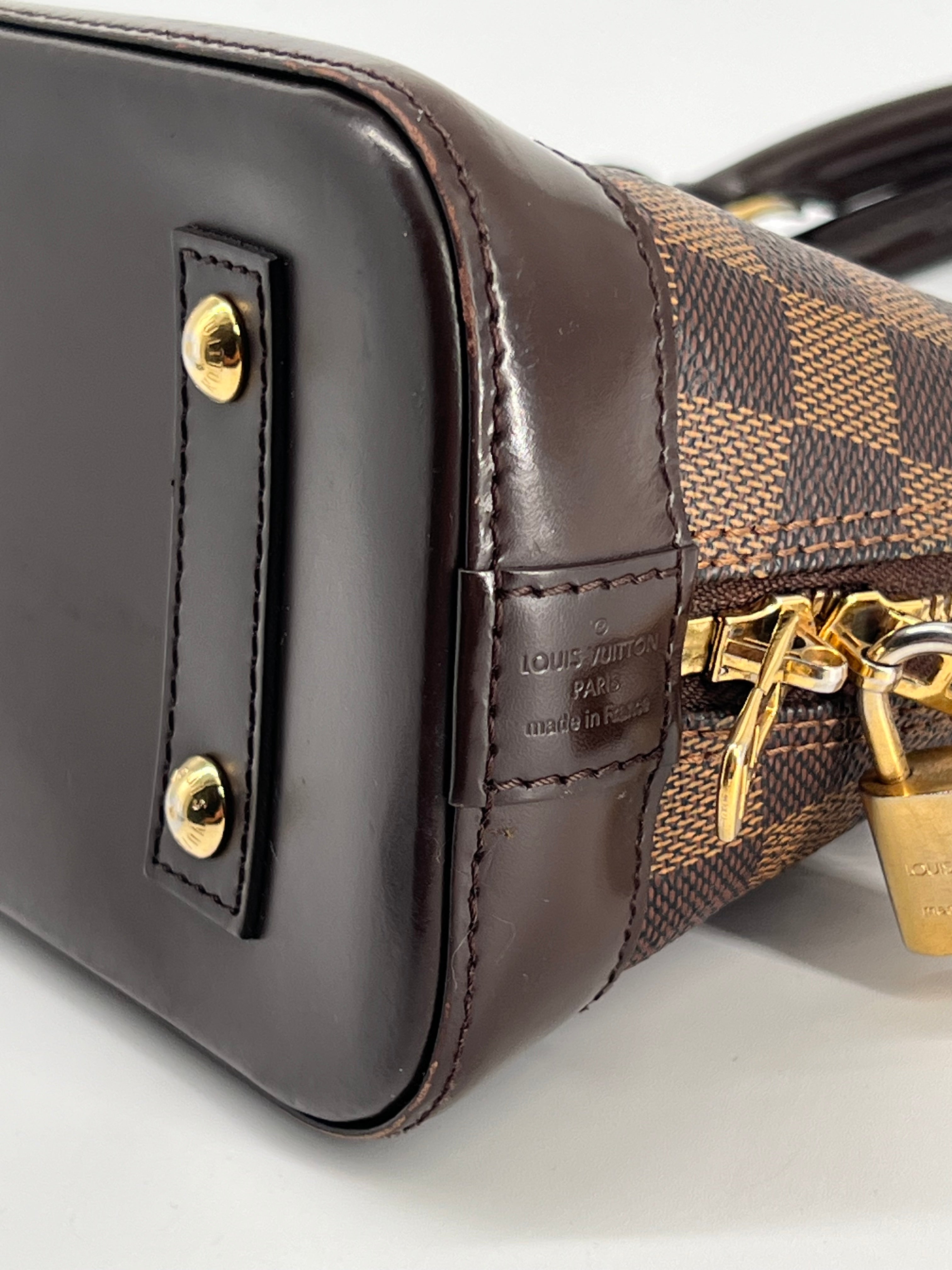 Louis Vuitton Alma BB Damier Ebene Canvas Handbag