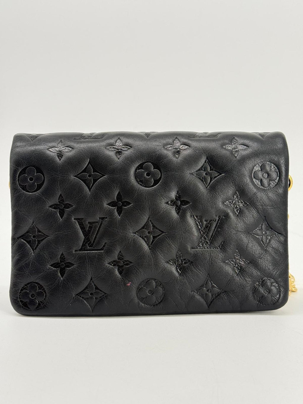 Louis Vuitton Monogram Embossed Pochette Coussin Black Crossbody Bag