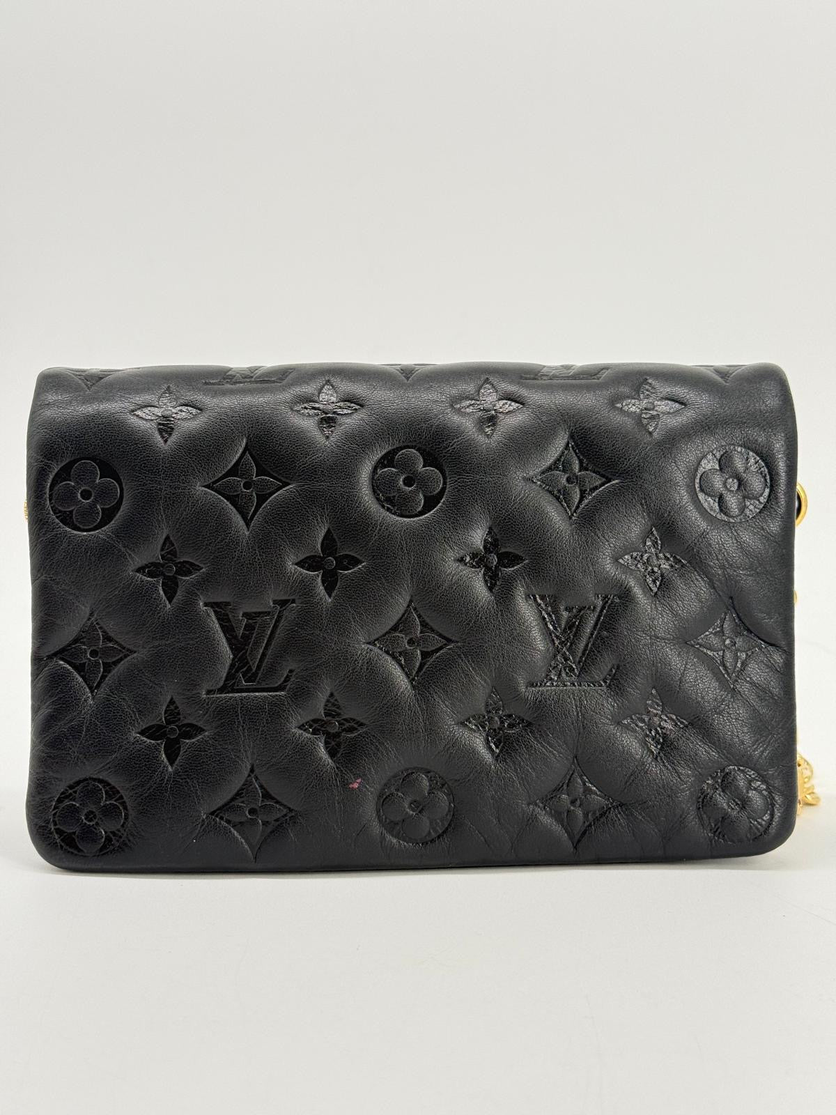 Louis Vuitton Monogram Embossed Pochette Coussin Black Crossbody Bag