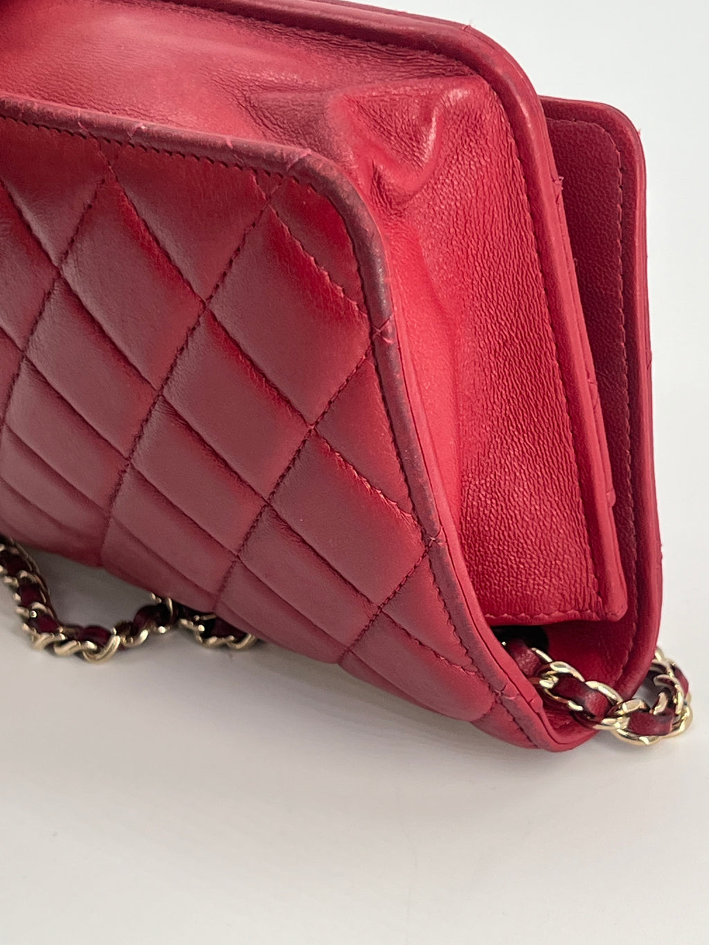 Chanel Trendy CC Wallet on Chain Quilted Red Lambskin
