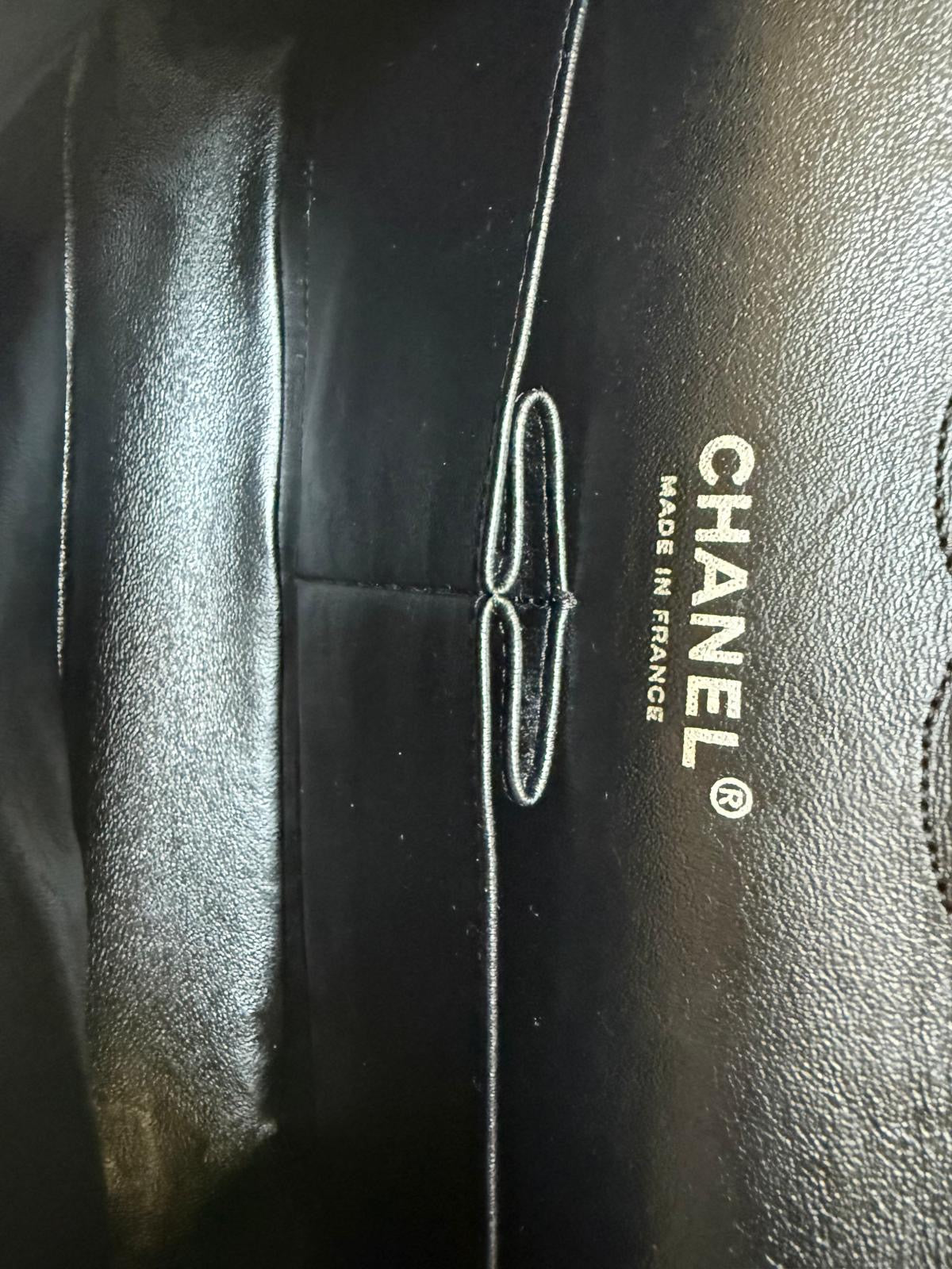 CHANEL Caviar Medium Double Flap Black Shoulder Bag
