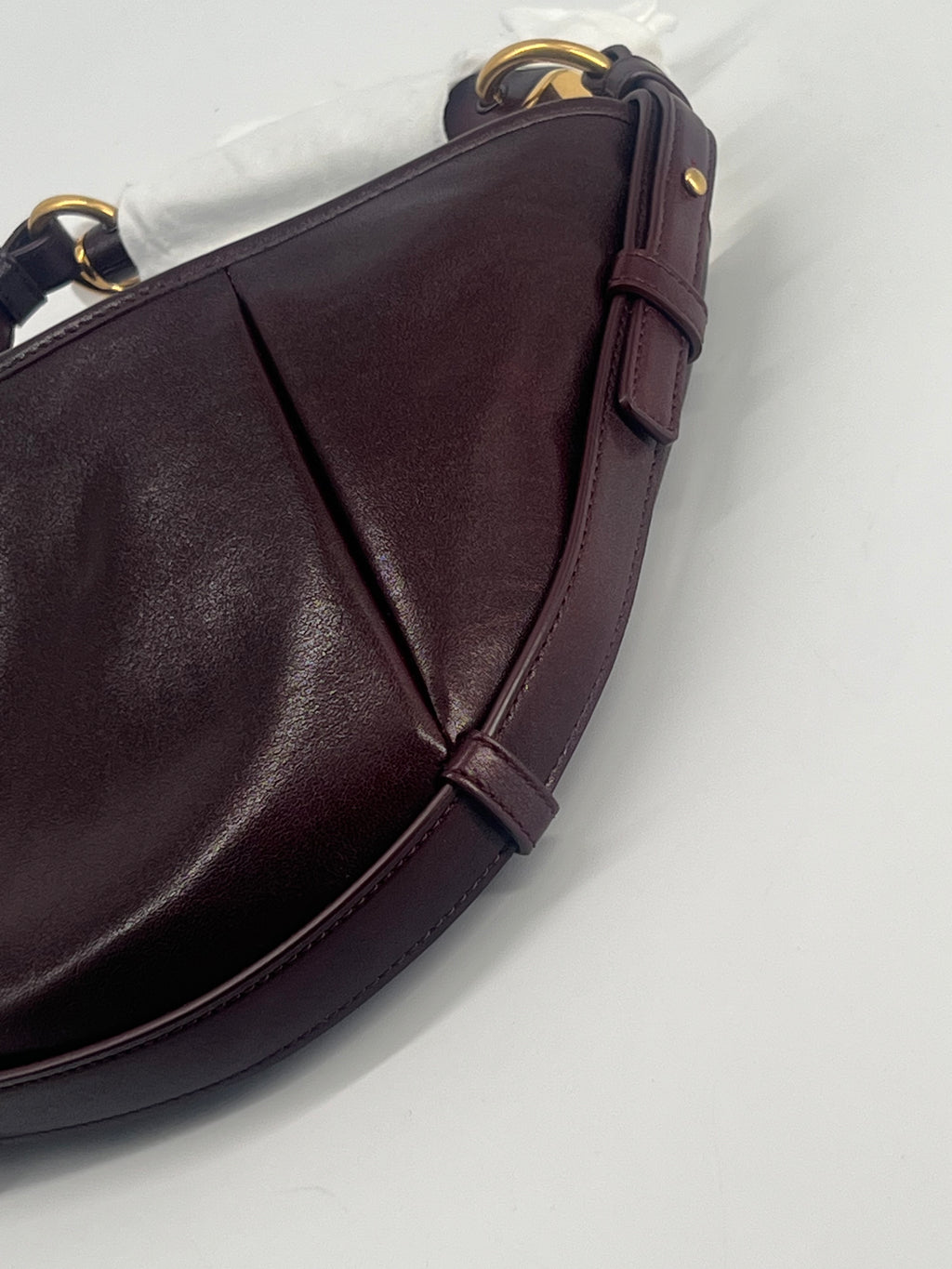 Saint Laurent Mombasa Burgundy Leather Shoulder Bag